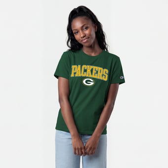 Women's Champion Green Green Bay Packers Arched Over Logo T-Shirt