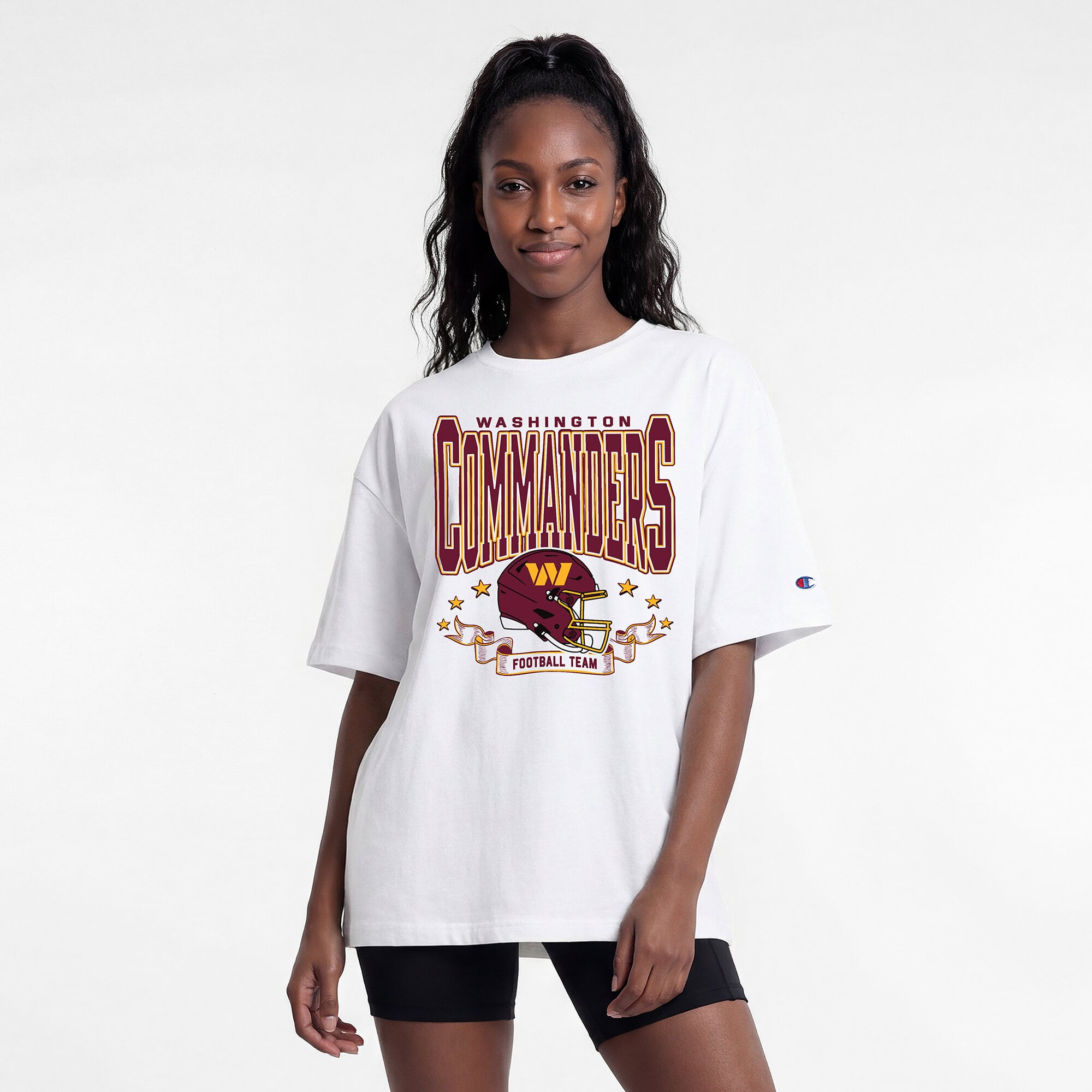 Women’s Champion White Washington Commanders Oversized T-Shirt Women’s Champion White Washington Commanders Oversized T-Shirt