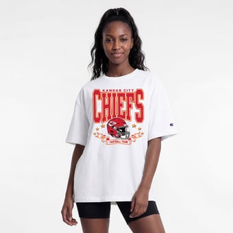 Women's Champion  White Kansas City Chiefs Oversized T-Shirt