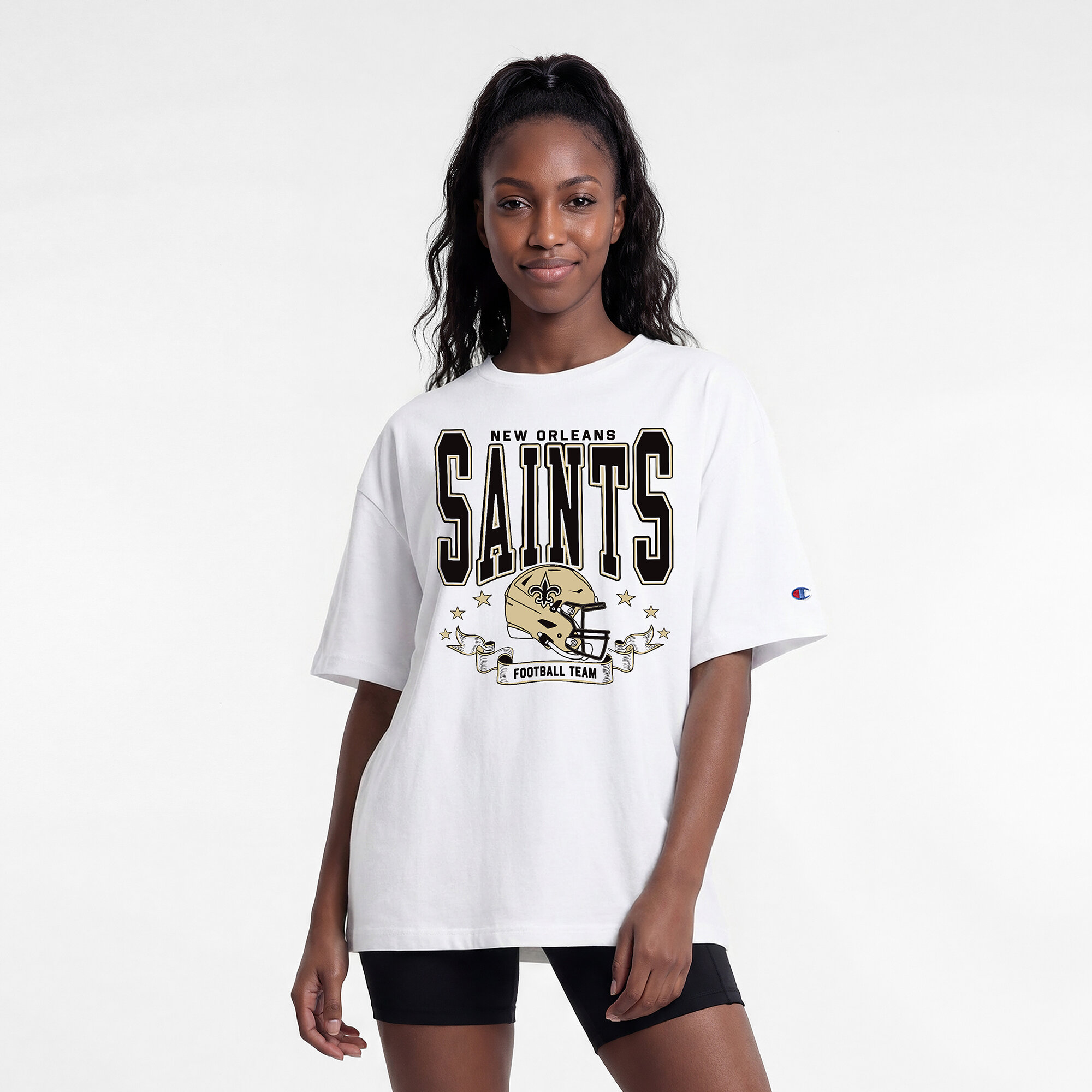 Women's Champion White New Orleans Saints Oversized T-Shirt