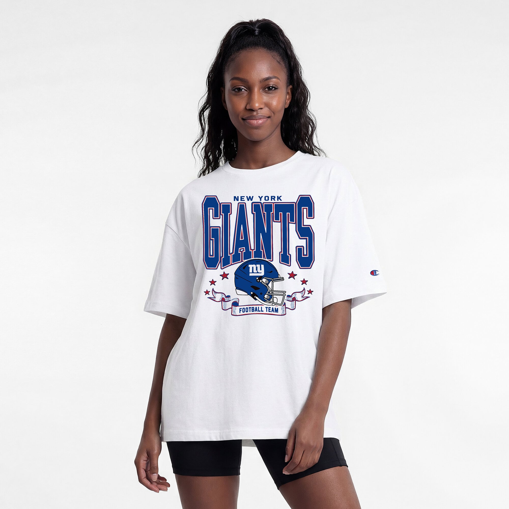 Women's Champion  White New York Giants Oversized T-Shirt