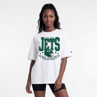 Women's Champion  White New York Jets Oversized T-Shirt