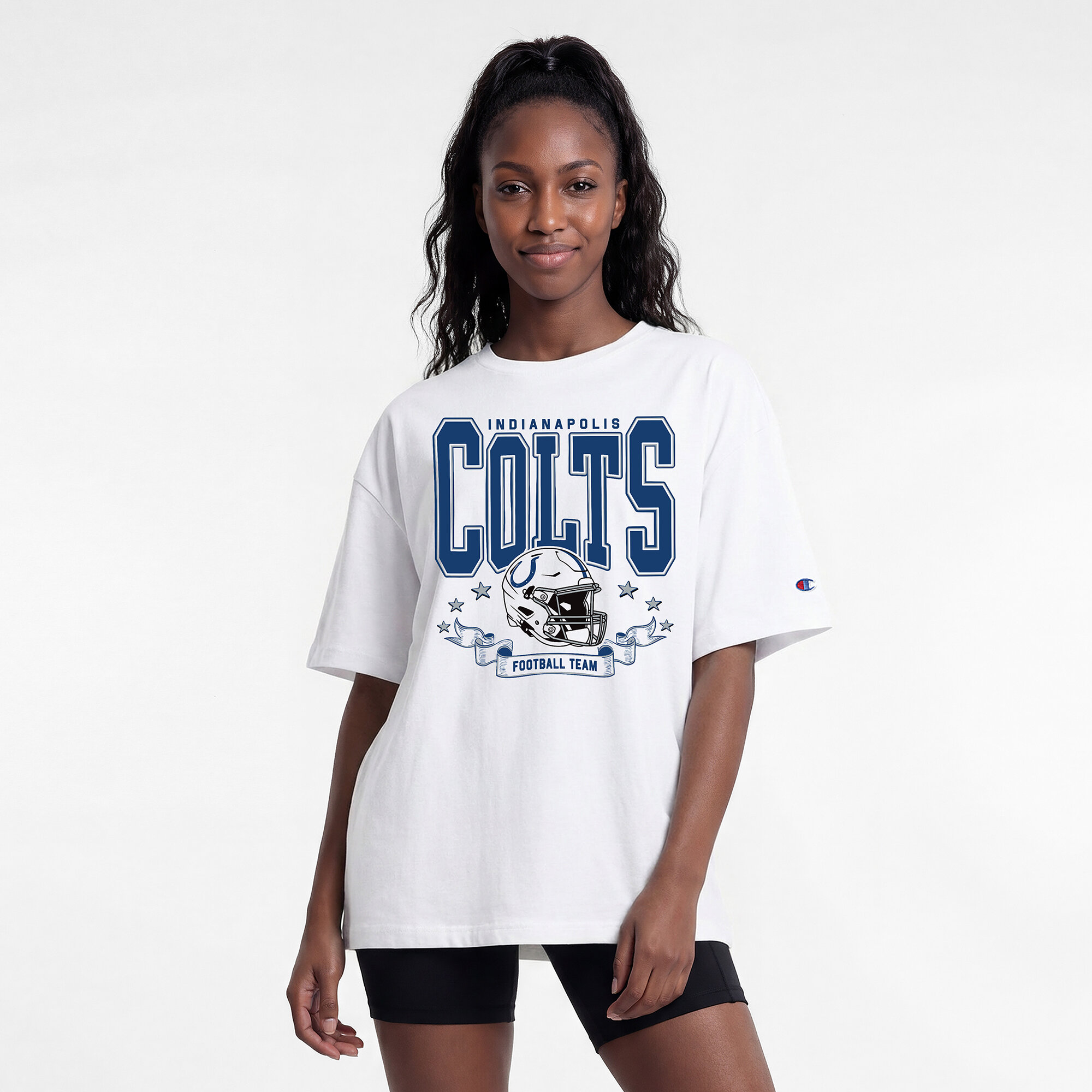 Women's Champion  White Indianapolis Colts Oversized T-Shirt