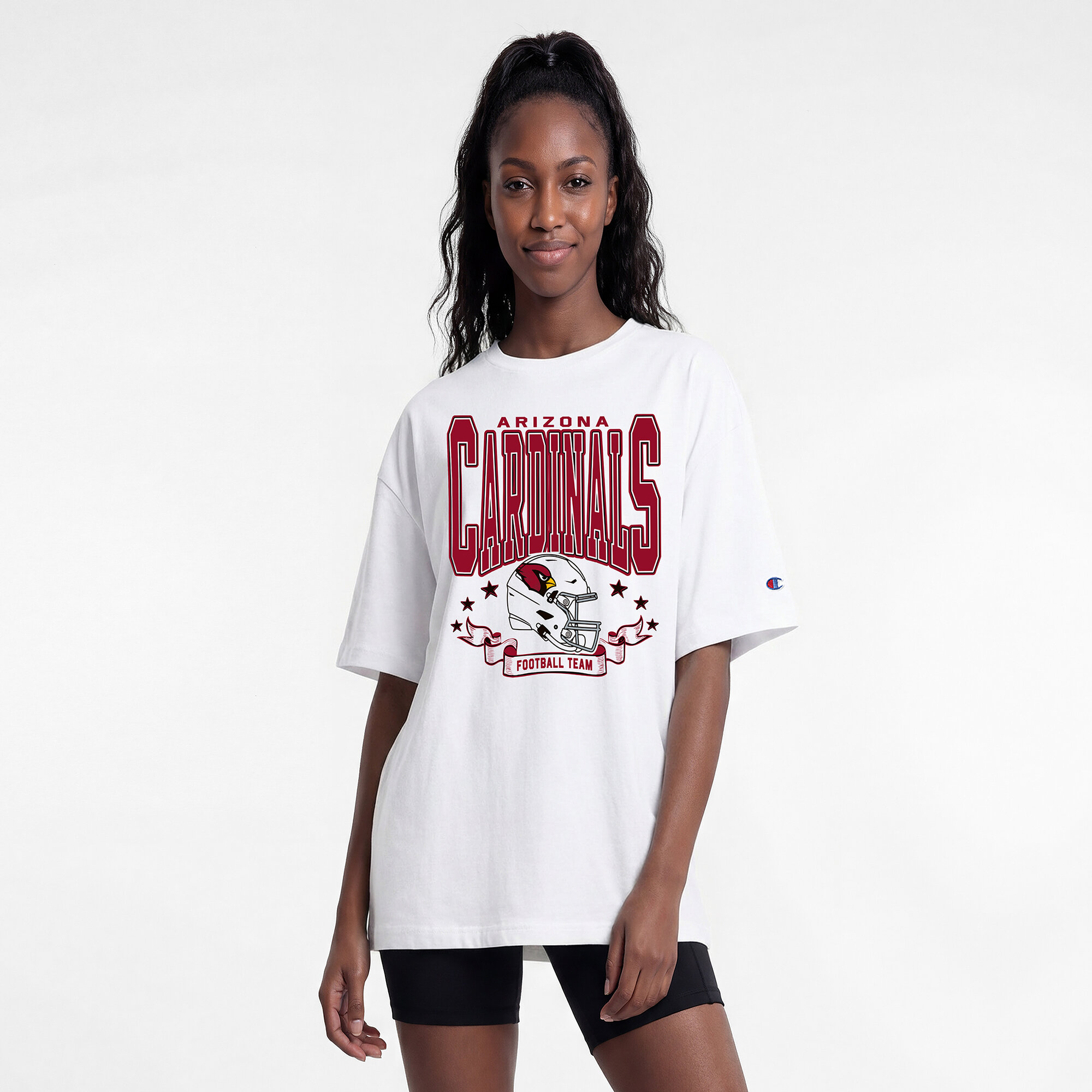 Women's Champion White Arizona Cardinals Oversized T-Shirt