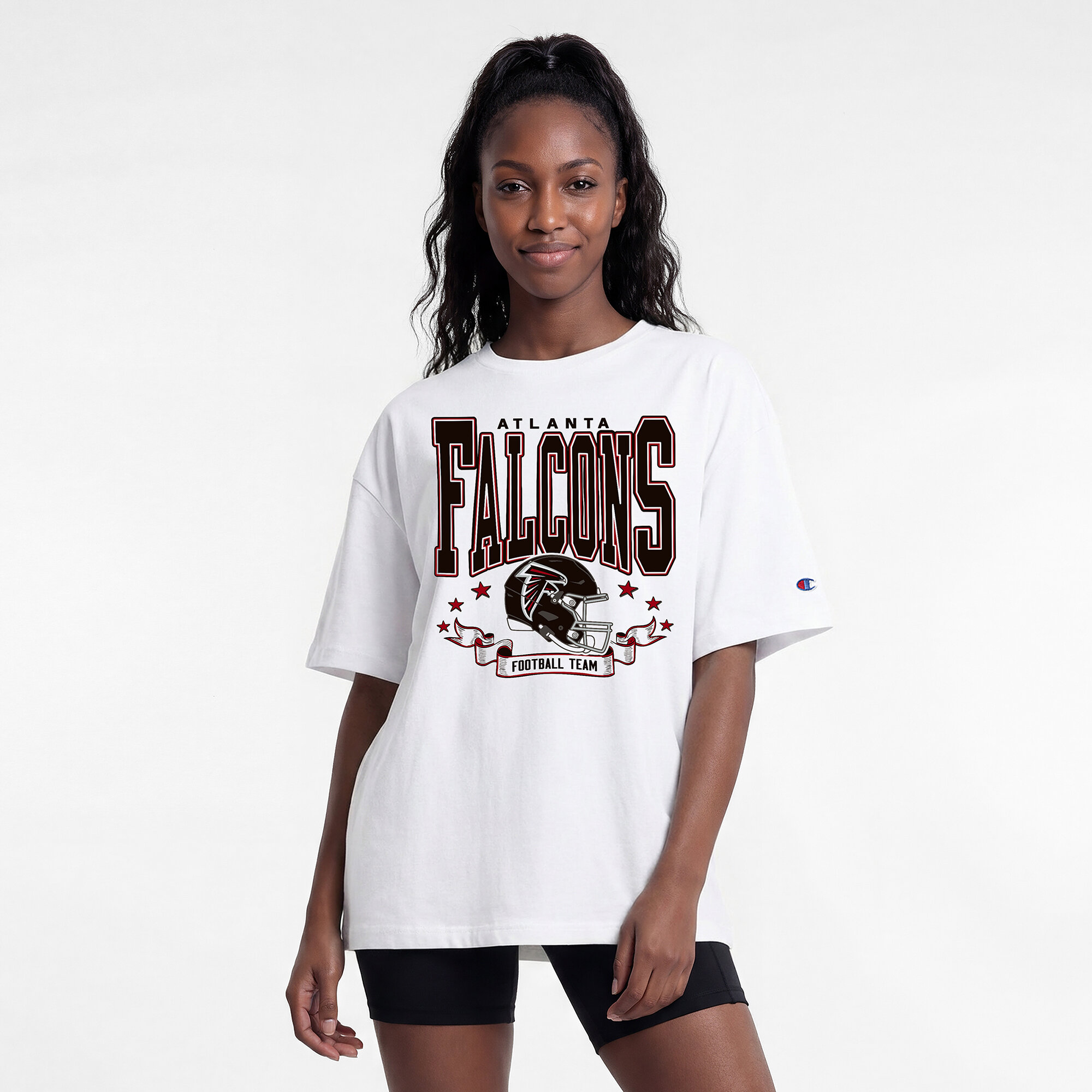Women's Champion  White Atlanta Falcons Oversized T-Shirt