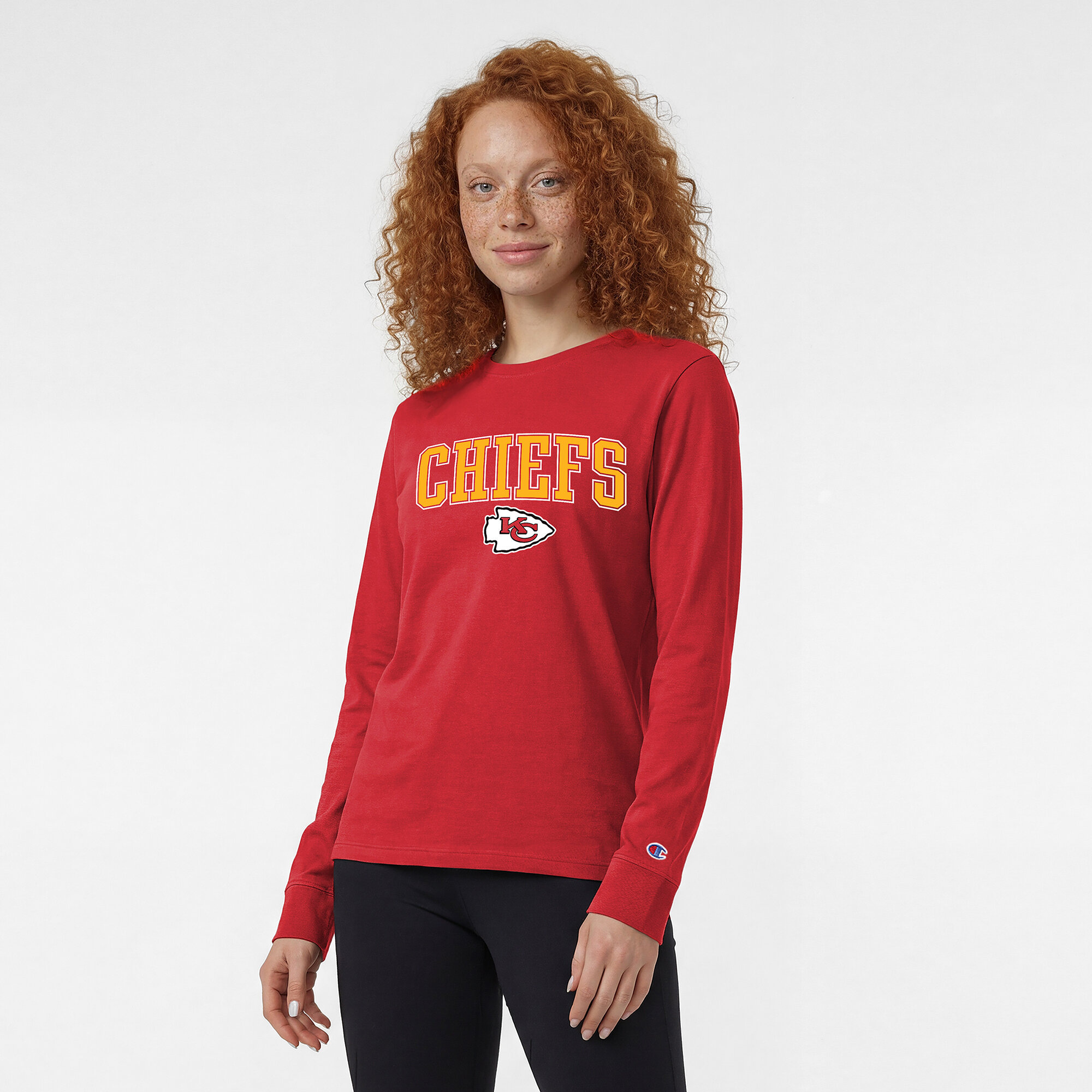 Champion Women's Red Kansas City Chiefs Core Logo Long-Sleeve T-Shirt - Red