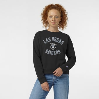 Women's Champion  Black Las Vegas Raiders Heart & Soul Powerblend Sweatshirt