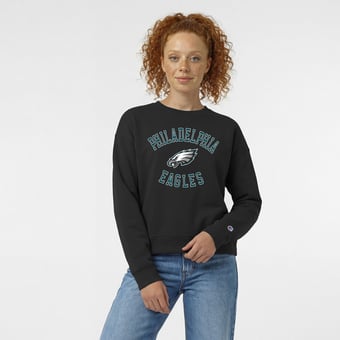 Women's Champion  Black Philadelphia Eagles Heart & Soul Powerblend Sweatshirt
