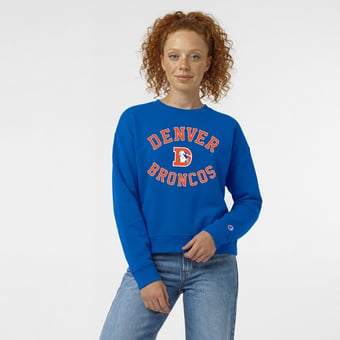 Women's Champion  Royal Denver Broncos Heart & Soul Powerblend Sweatshirt