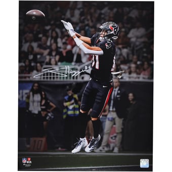 Jayden Higgins Houston Texans Autographed 16" x 20" Touchdown Catch Spotlight Photograph