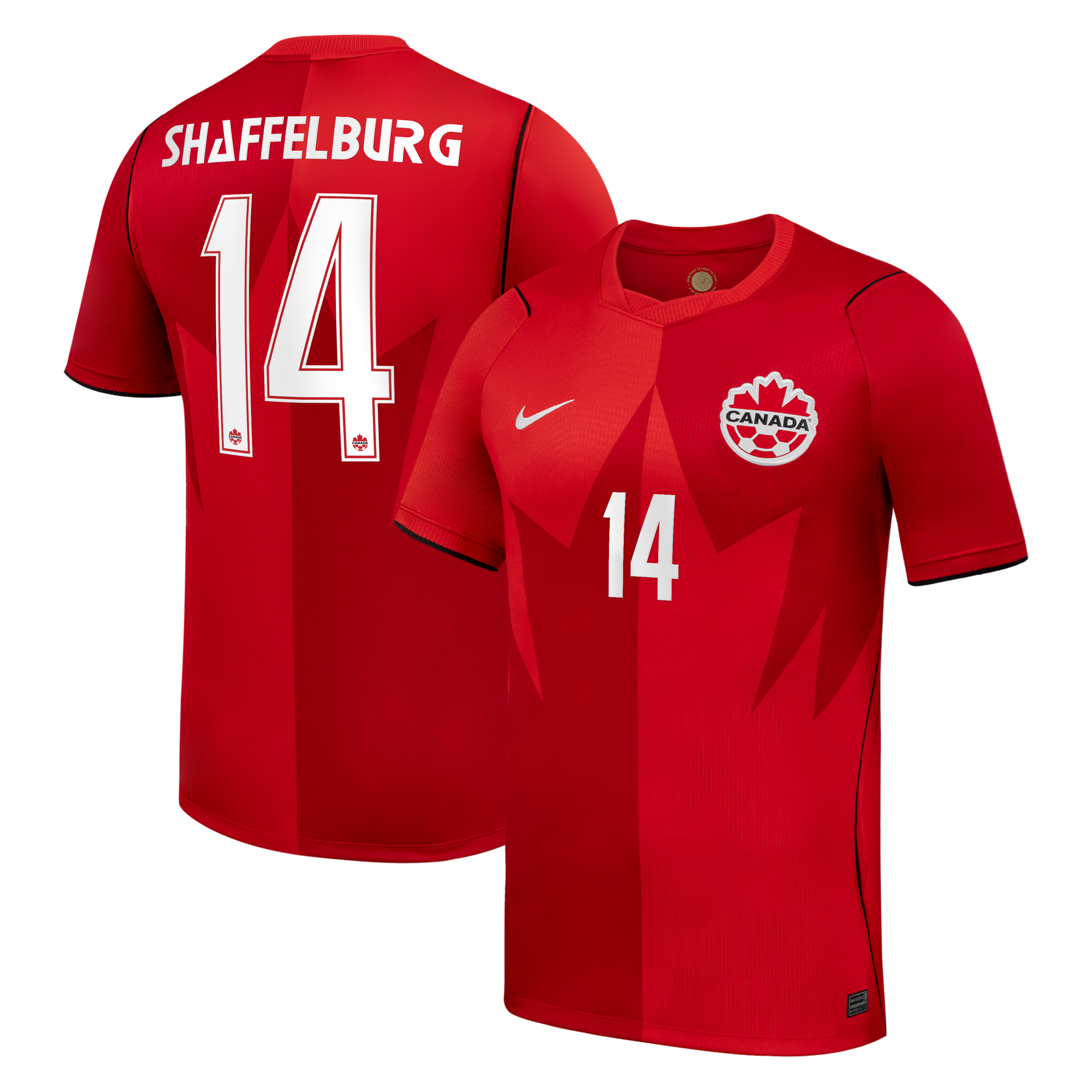 Men's Nike Jacob Shaffelburg Red Canada Soccer 2026 Home Stadium Replica Jersey