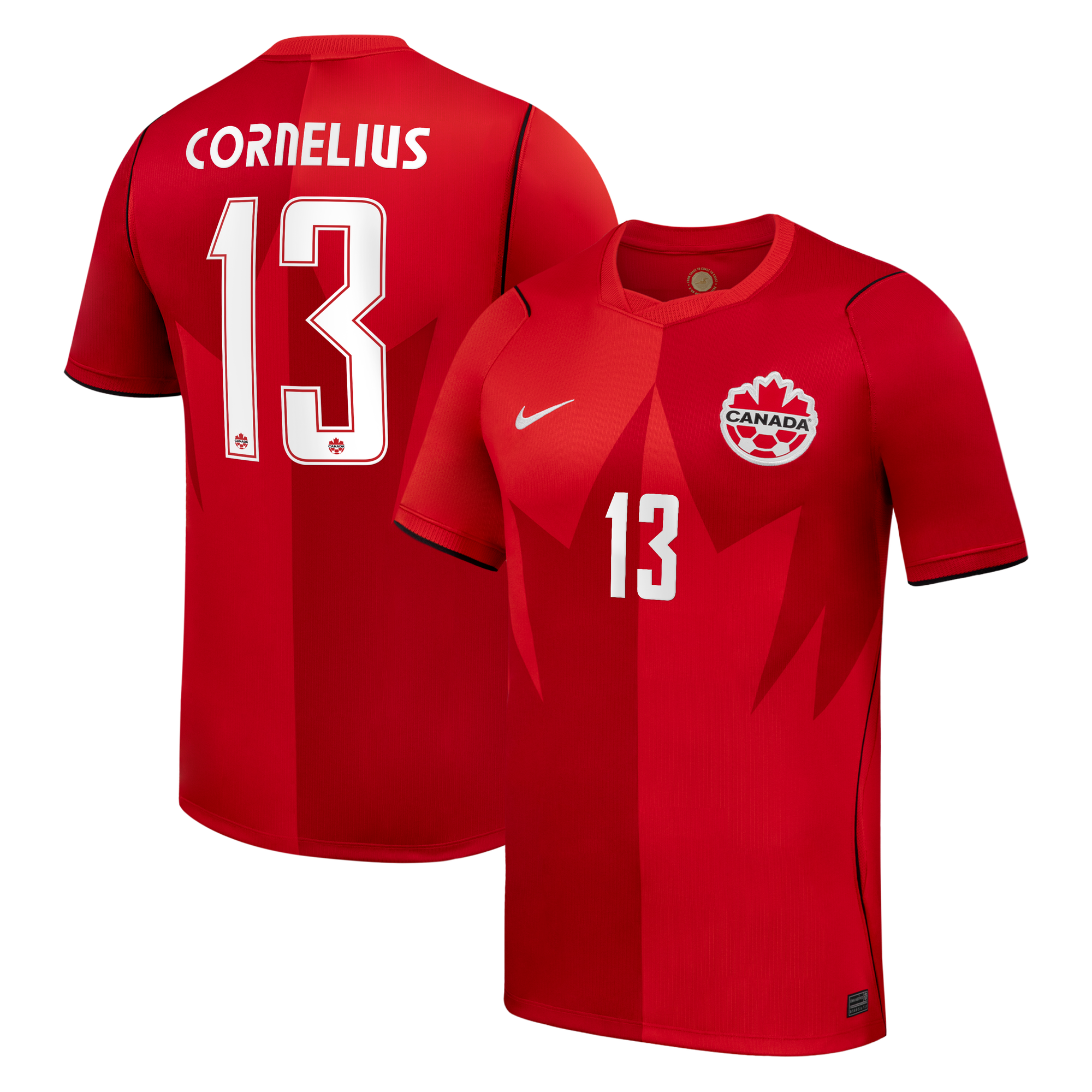 Men's Nike Derek Cornelius Red Canada Soccer 2026 Home Stadium Replica Jersey