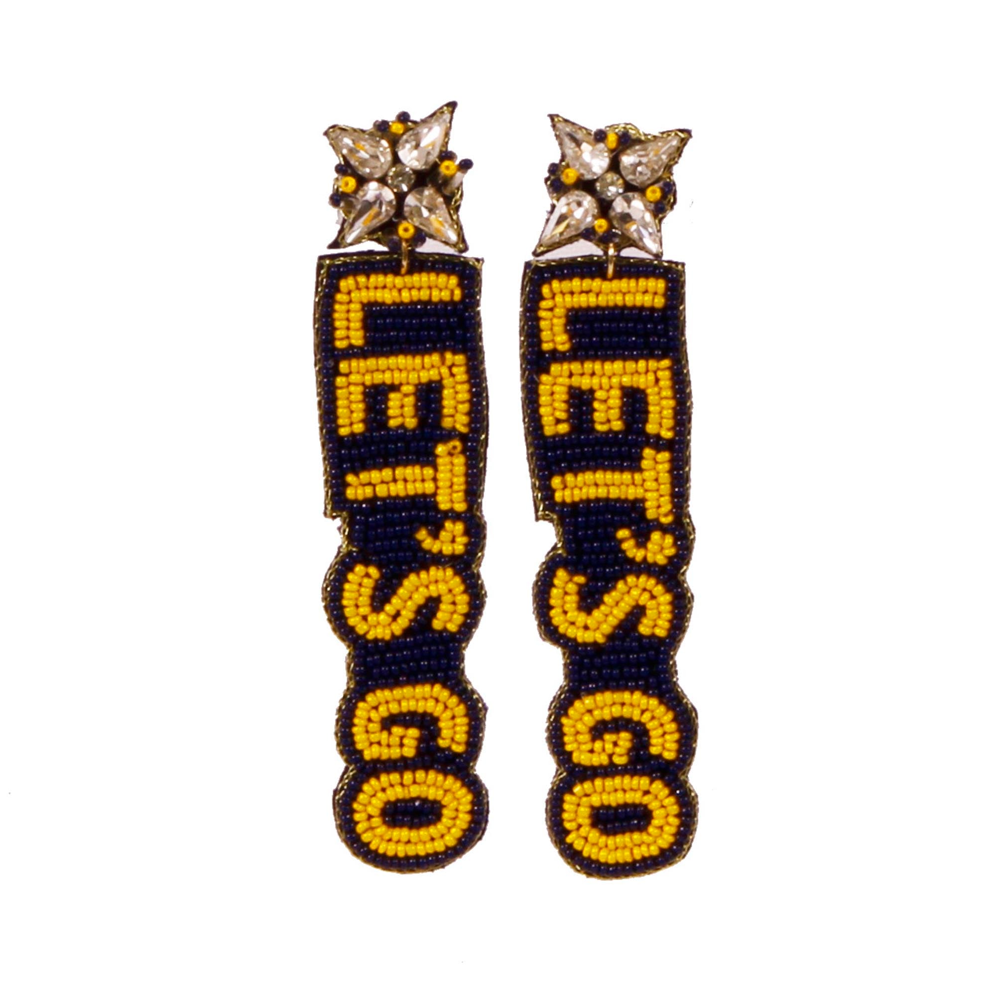 West Virginia Mountaineers Beaded Earrings