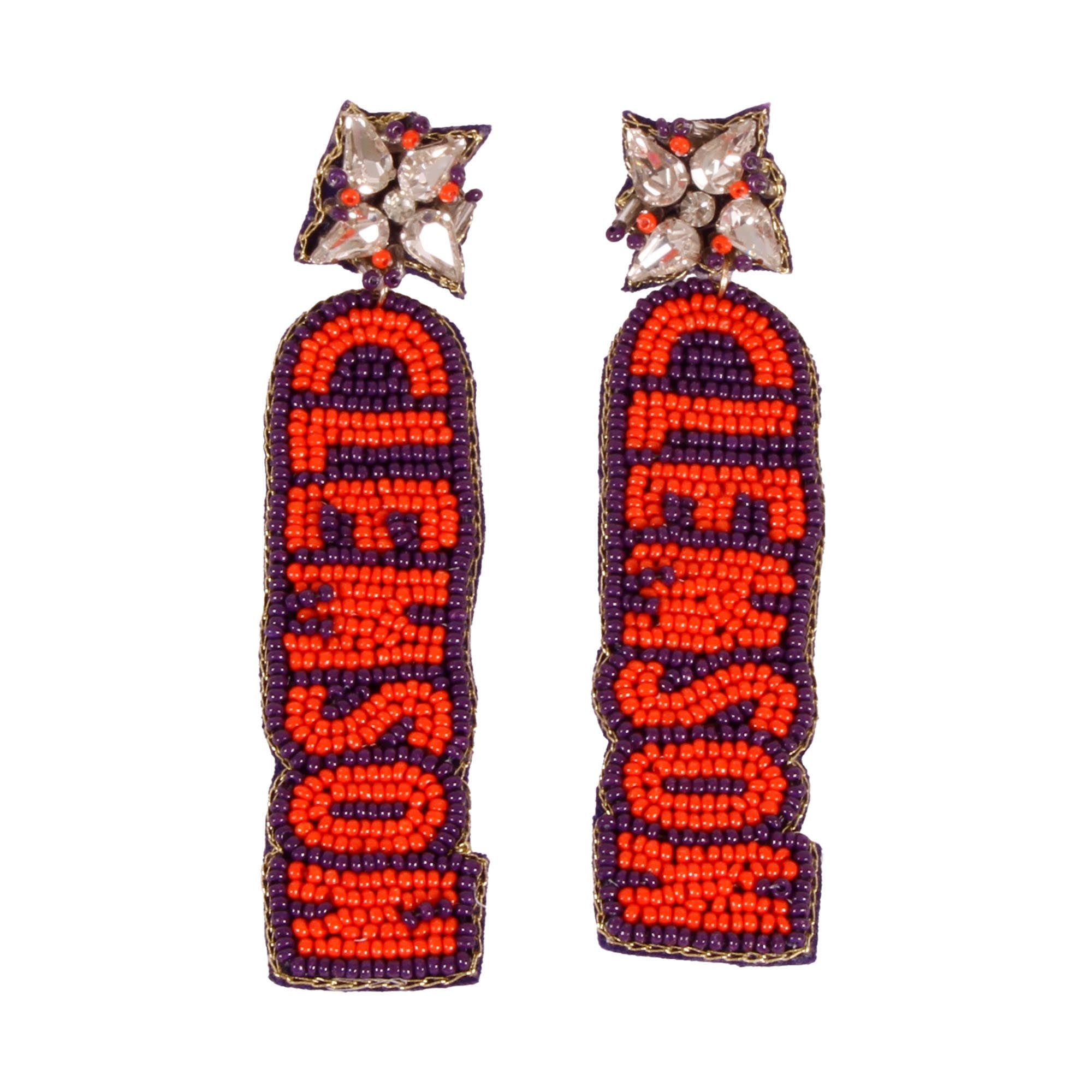 Clemson Tigers Beaded Earrings