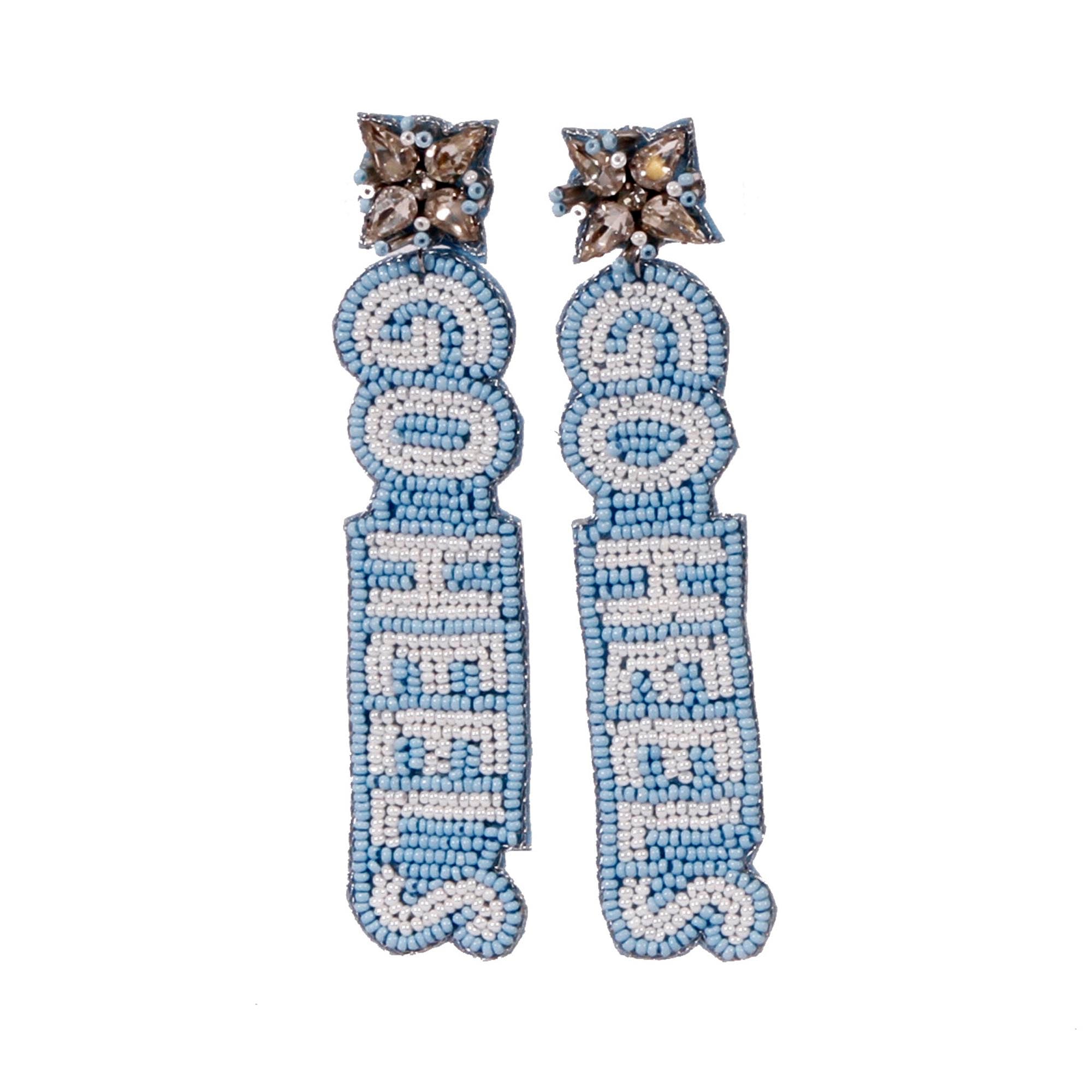 North Carolina Tar Heels Beaded Earrings