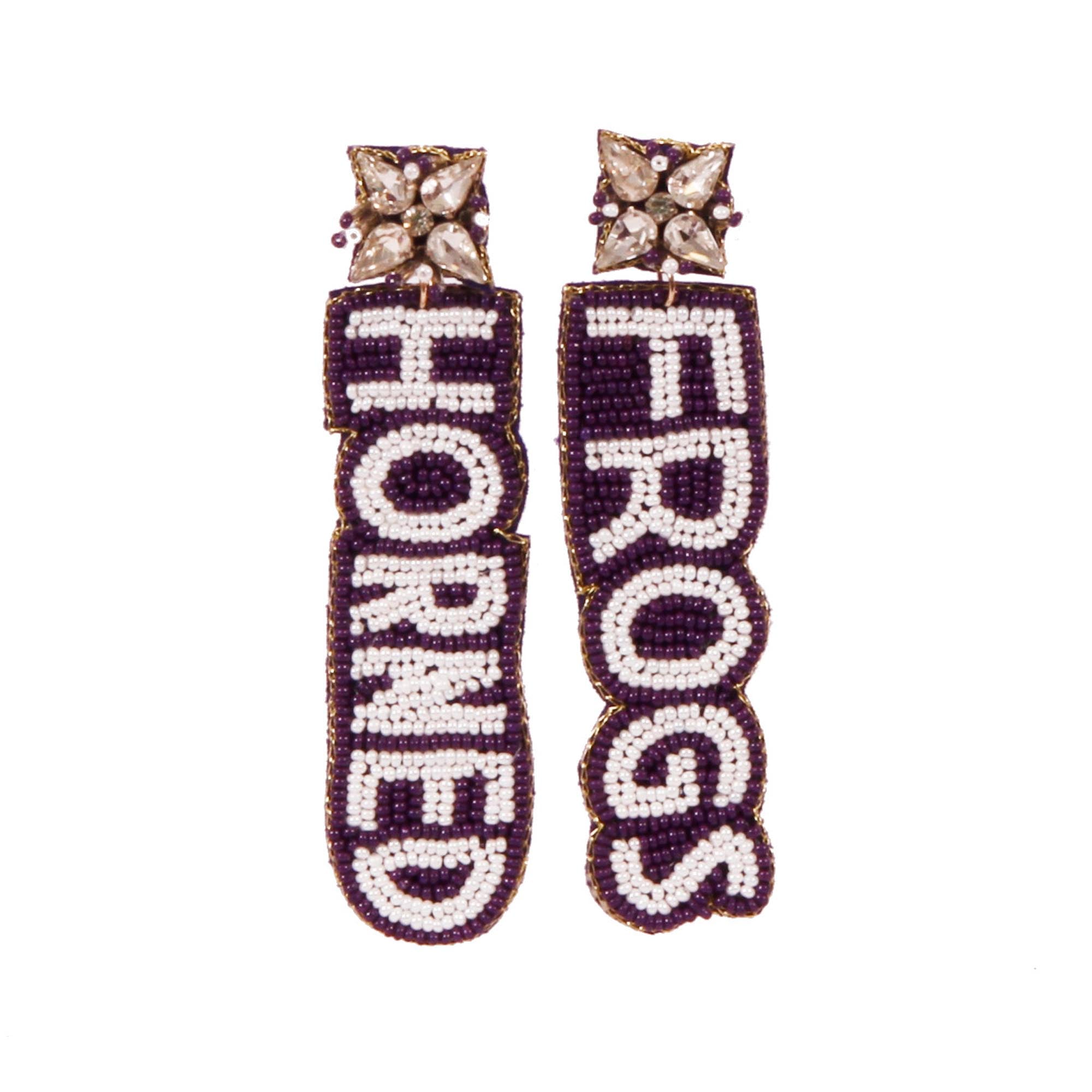 TCU Horned Frogs Beaded Earrings