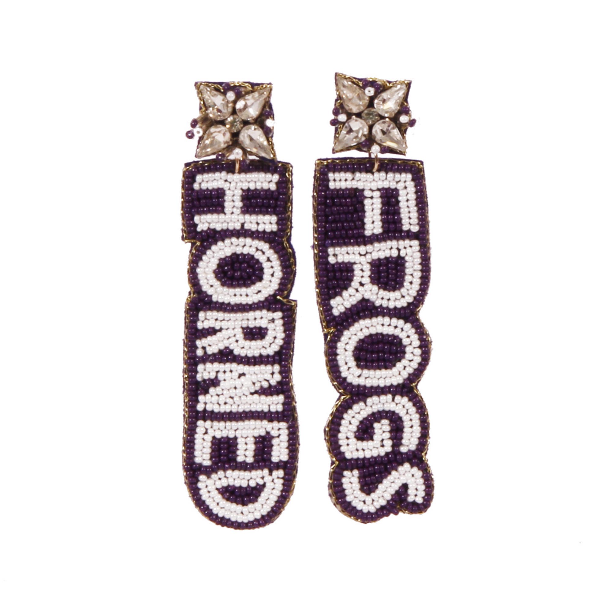 TCU Horned Frogs Beaded Earrings TCU Horned Frogs Beaded Earrings