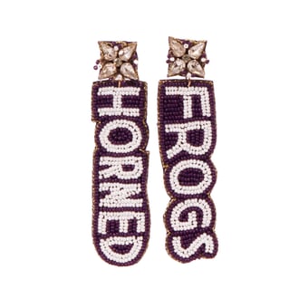 TCU Horned Frogs Beaded Earrings