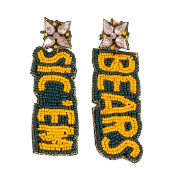 Baylor Bears Beaded Earrings
