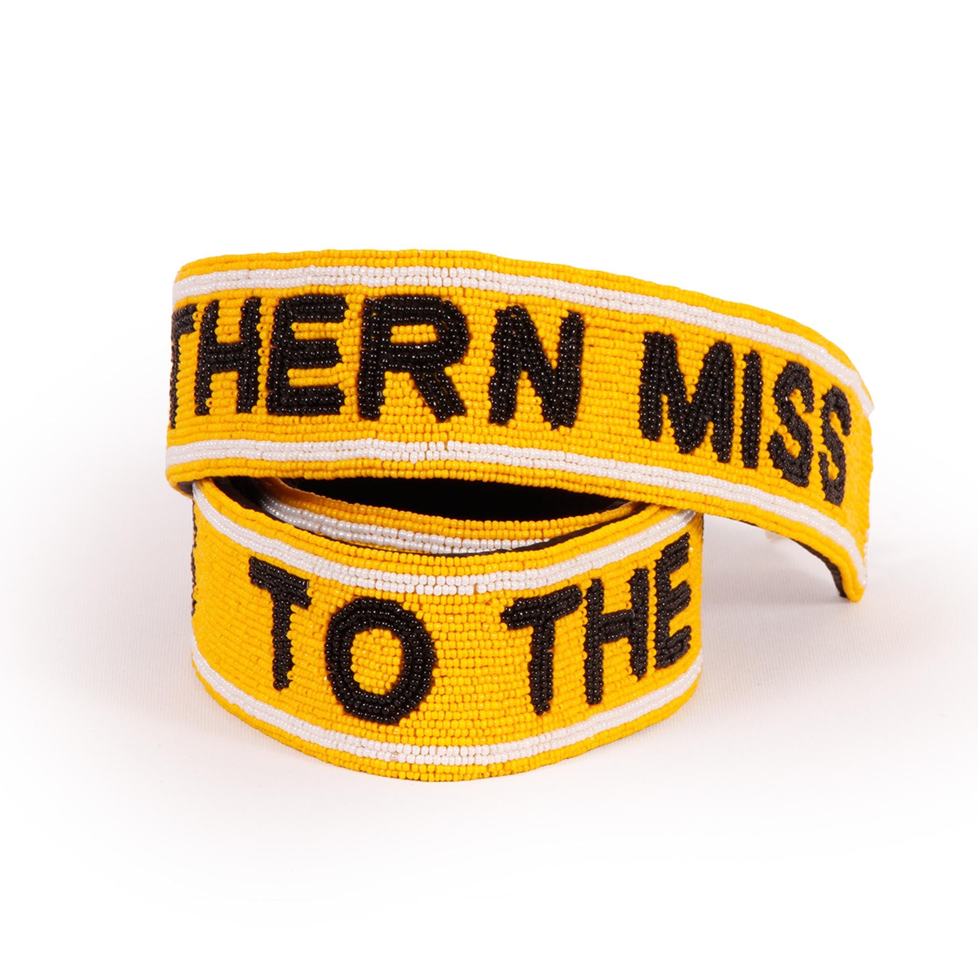 Southern Miss Golden Eagles Beaded Purse Strap