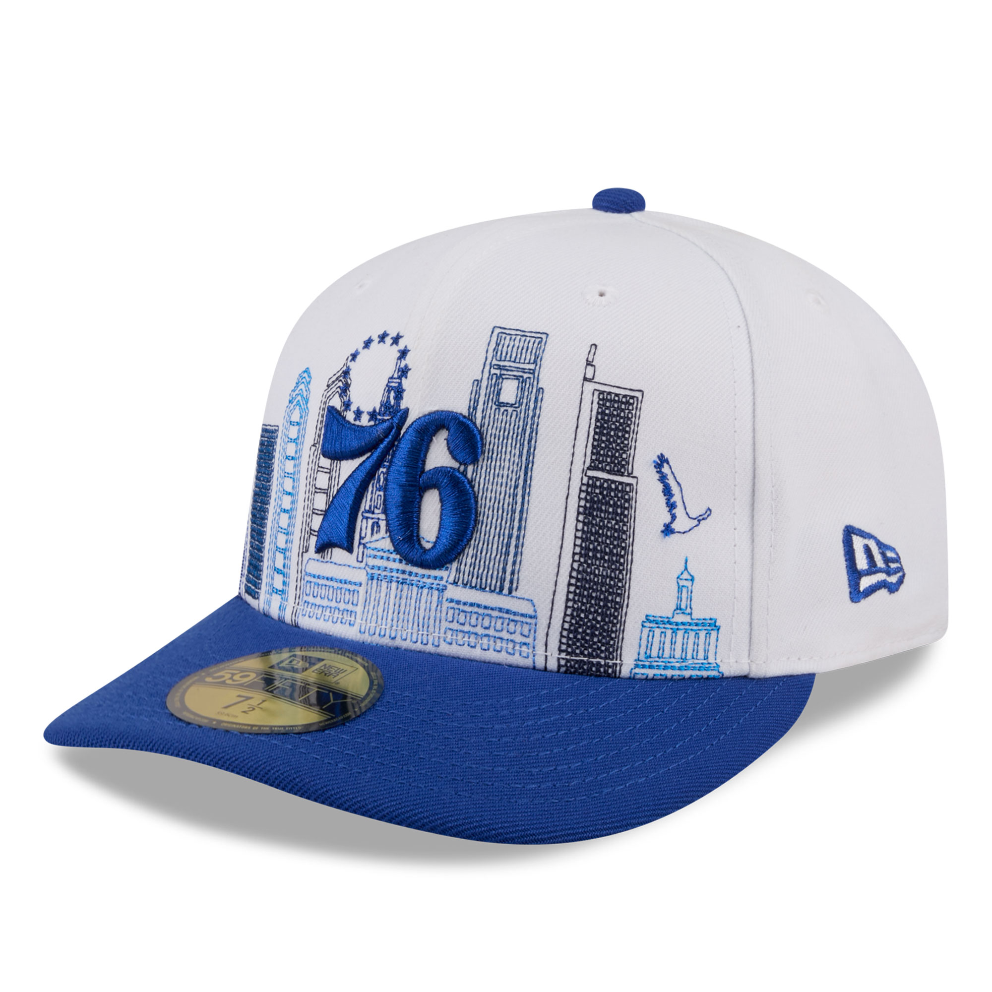 Men's New Era Gray/Royal Philadelphia 76ers City Stitch 59FIFTY Fitted Hat