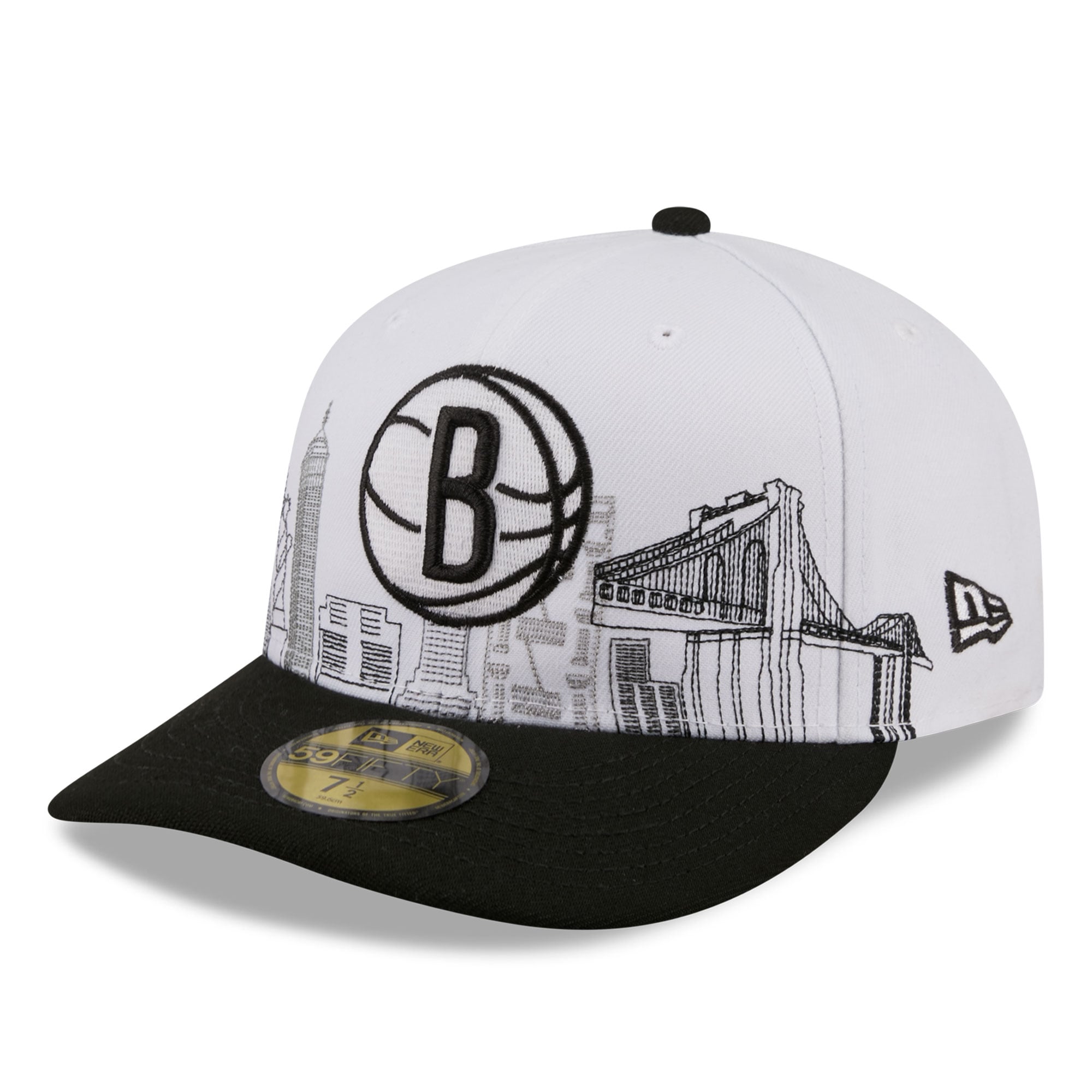 Men's New Era Gray/Black Brooklyn Nets City Stitch 59FIFTY Fitted Hat