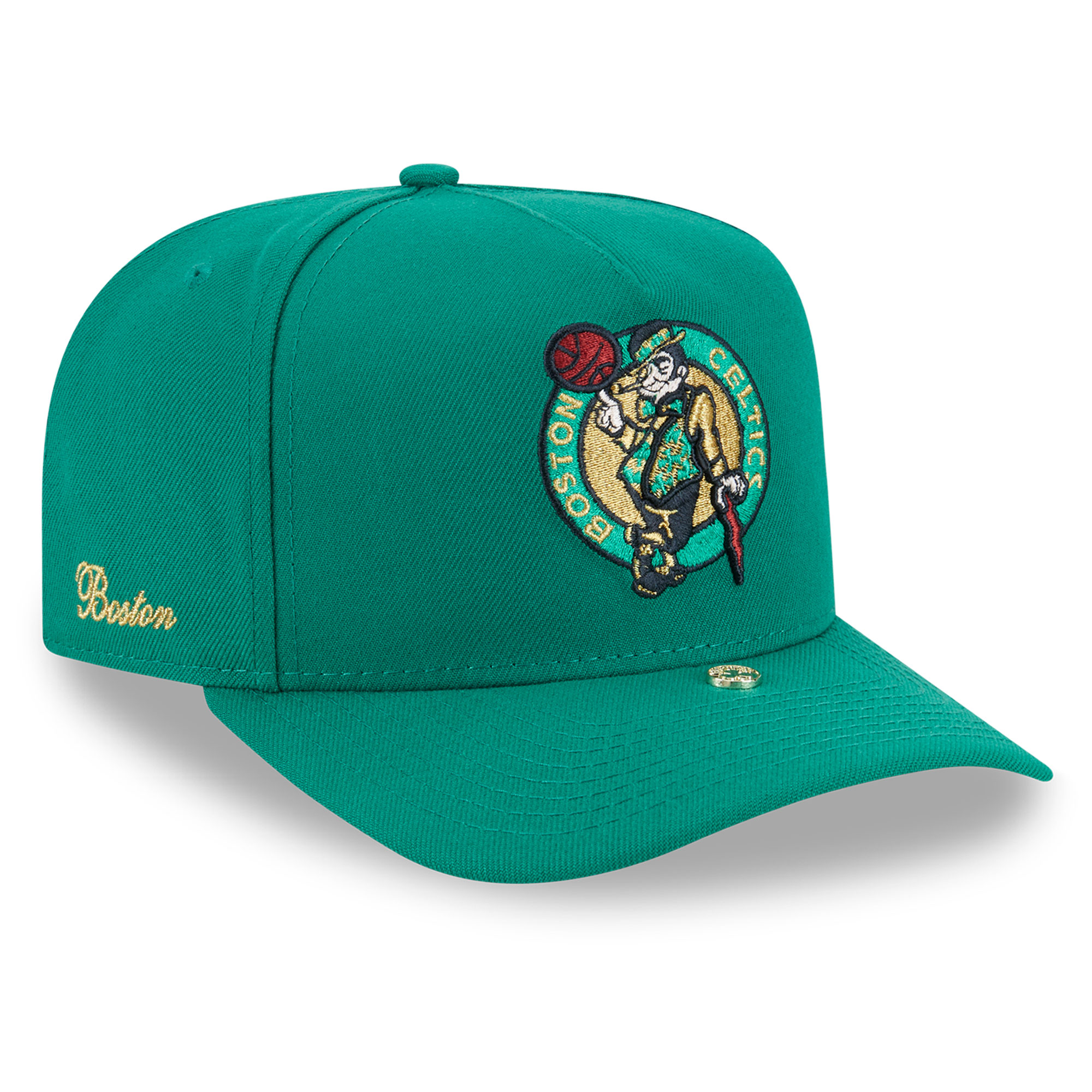Men's New Era Kelly Green Boston Celtics Injection Pin 9FIFTY A-Frame Snapback Hat