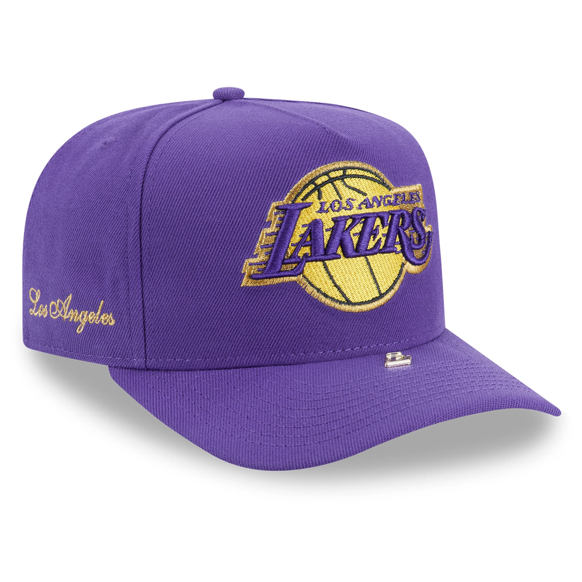 Men's New Era Purple Los Angeles Lakers Injection Pin 9FIFTY A-Frame Snapback Hat