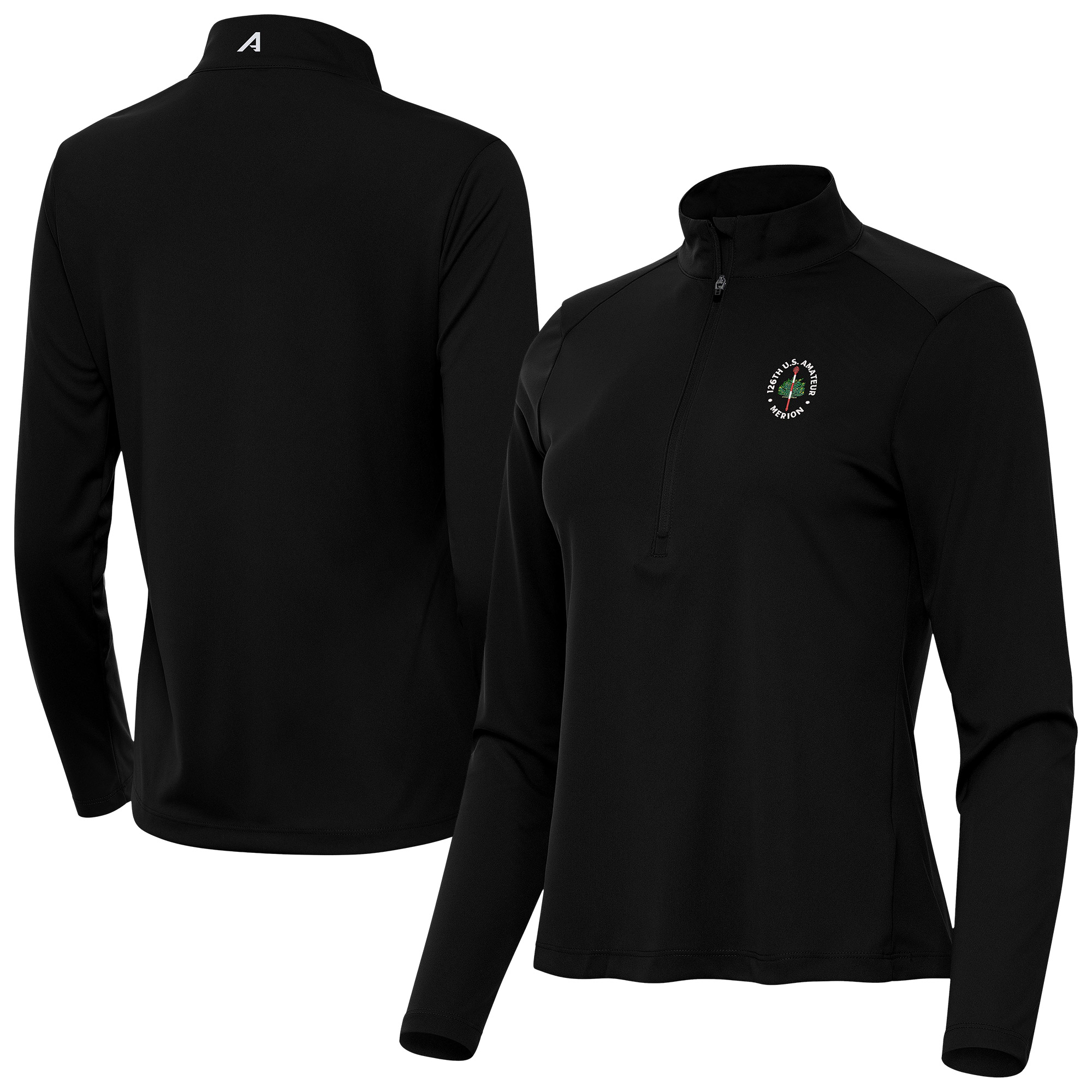 Women’s 2026 U.S. Amateur Antigua Black Tribute Half-Zip Pullover Top Women’s 2026 U.S. Amateur Antigua Black Tribute Half-Zip Pullover Top