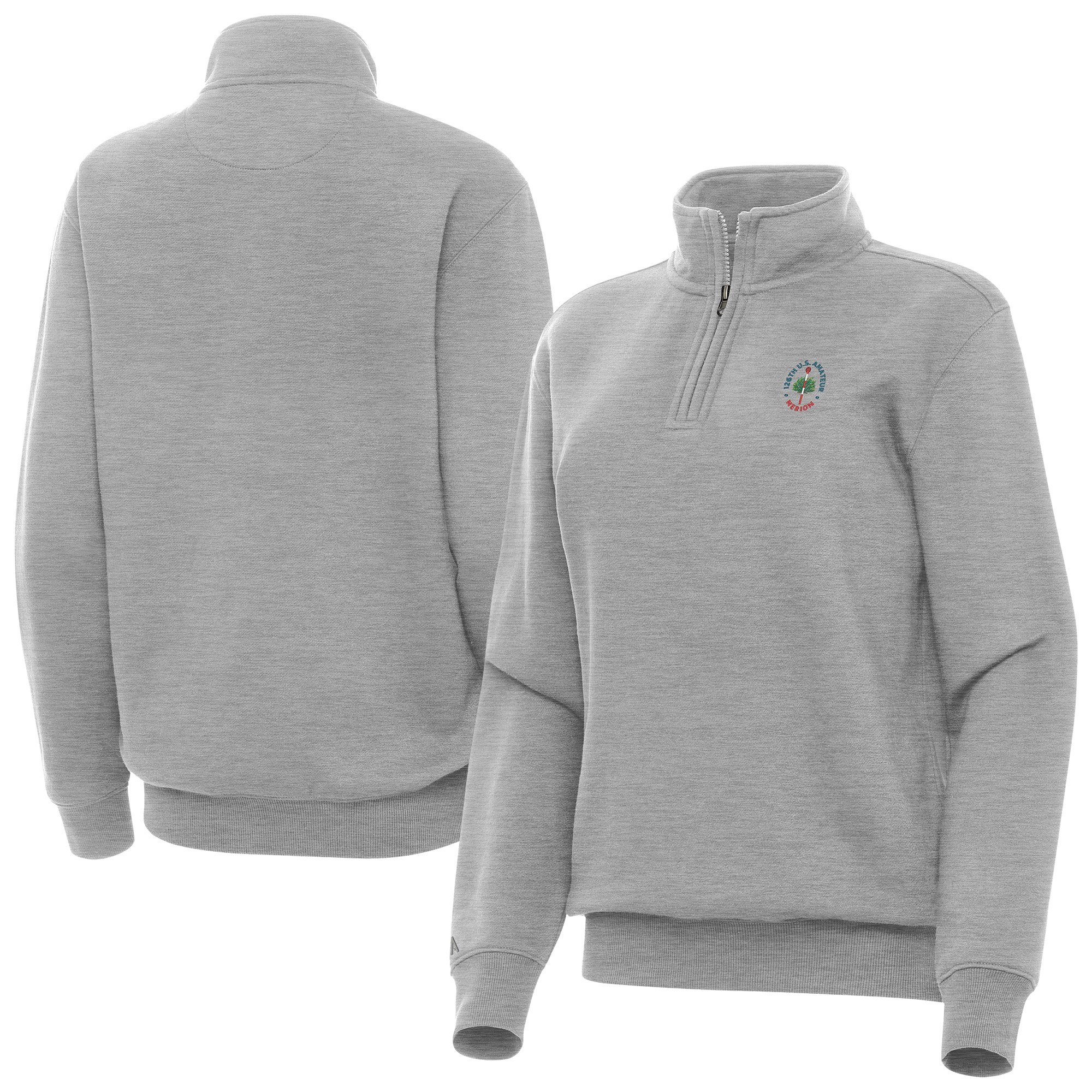 Women’s 2026 U.S. Amateur Antigua Gray Victory Quarter-Zip Pullover Women’s 2026 U.S. Amateur Antigua Gray Victory Quarter-Zip Pullover