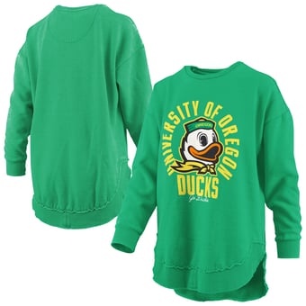 Women's Pressbox  Green Oregon Ducks Blitz Crewneck Sweatshirt
