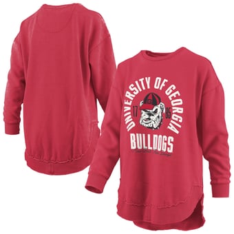 Women's Pressbox  Red Georgia Bulldogs Blitz Crewneck Sweatshirt
