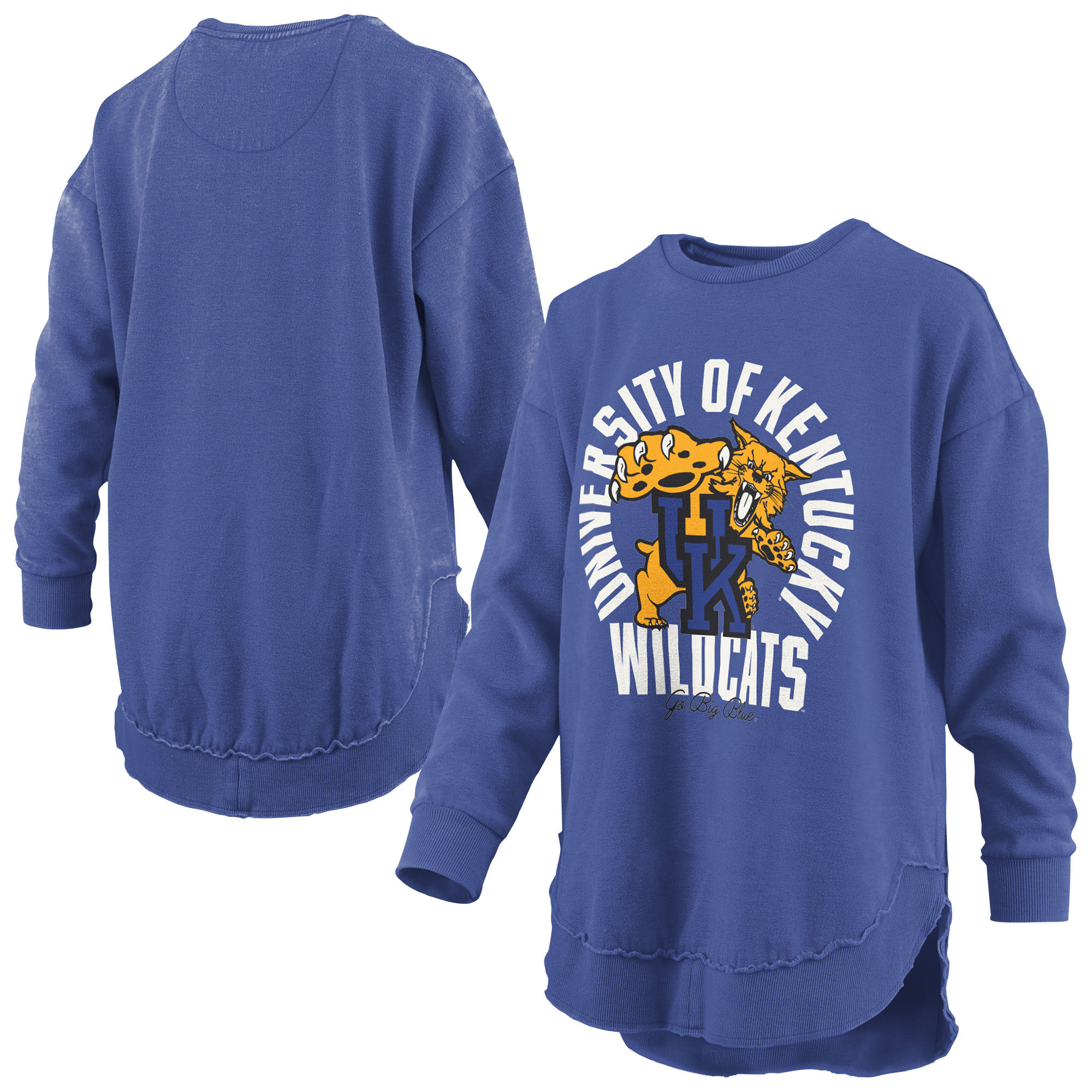 Women's Pressbox  Royal Kentucky Wildcats Blitz Crewneck Sweatshirt