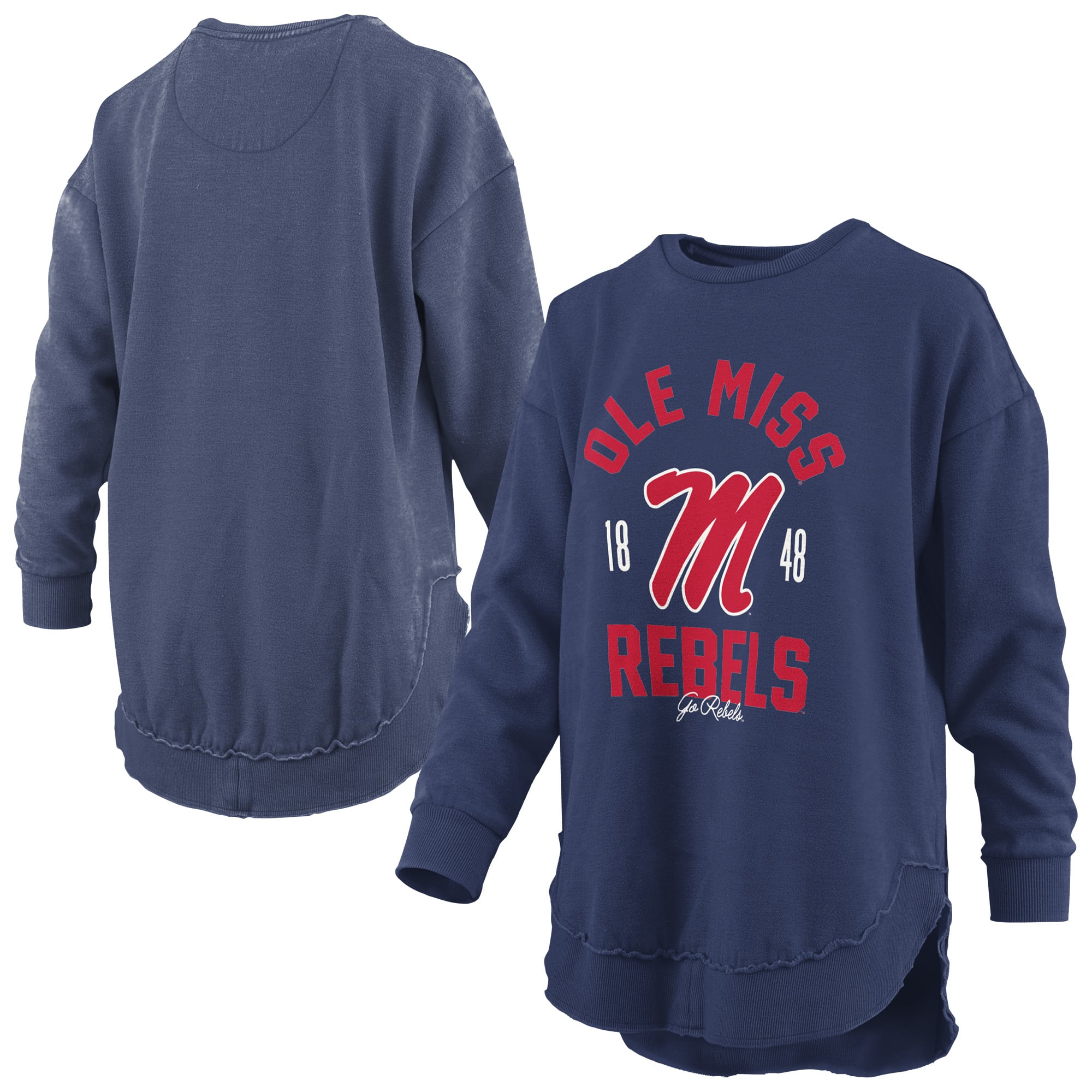 Women's Pressbox  Navy Ole Miss Rebels Blitz Long Sleeve T-Shirt