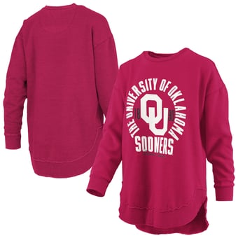 Women's Pressbox  Crimson Oklahoma Sooners Blitz Crewneck Sweatshirt