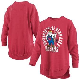 Women's Pressbox  Scarlet Nebraska Huskers Blitz Crewneck Sweatshirt