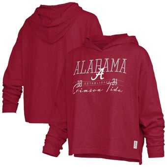 Women's Pressbox  Crimson Alabama Crimson Tide Castillo Slub Waist Length Long Sleeve Hooded T-Shirt