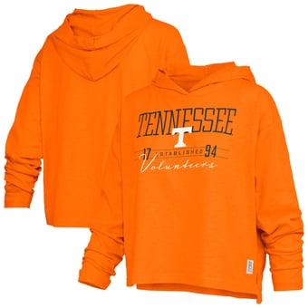Women's Pressbox  Tennessee Orange Tennessee Volunteers Castillo Slub Waist Length Long Sleeve Hooded T-Shirt