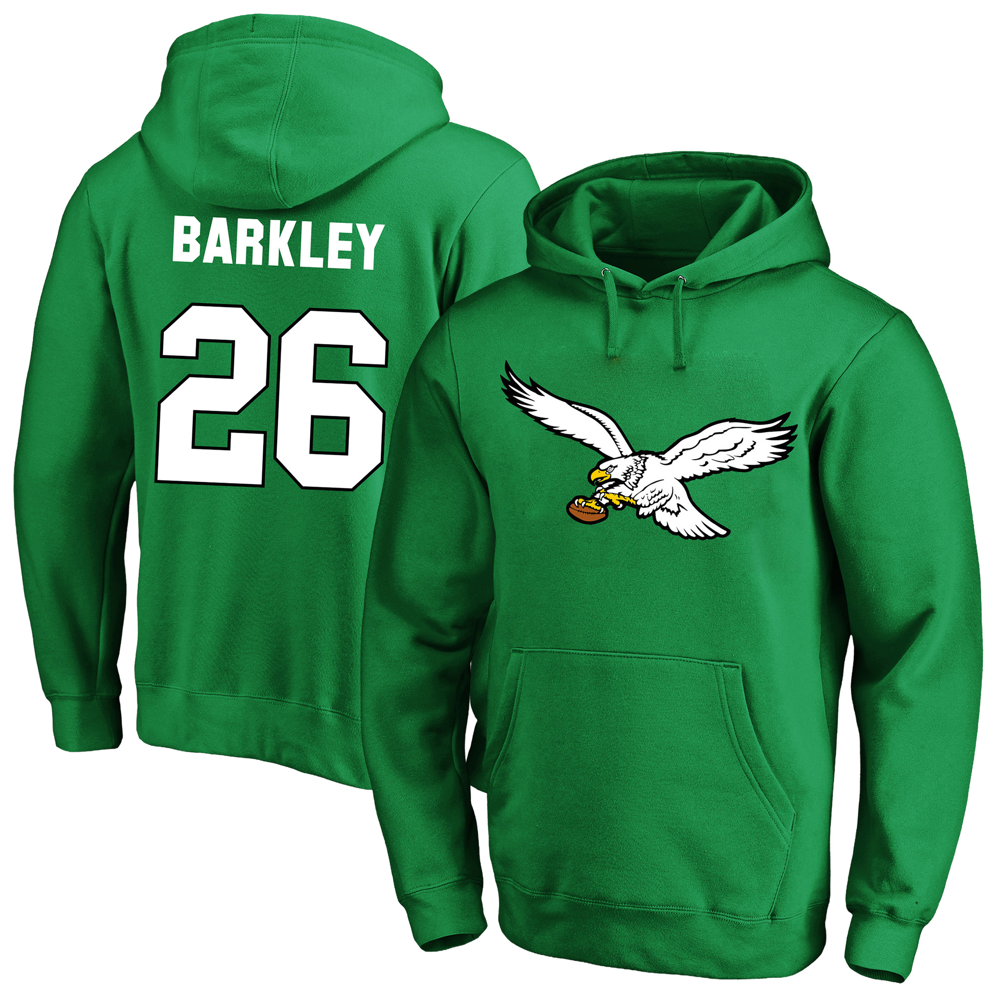 Men's Fanatics Saquon Barkley Kelly Green Philadelphia Eagles Big & Tall Name & Number Fleece Hoodie
