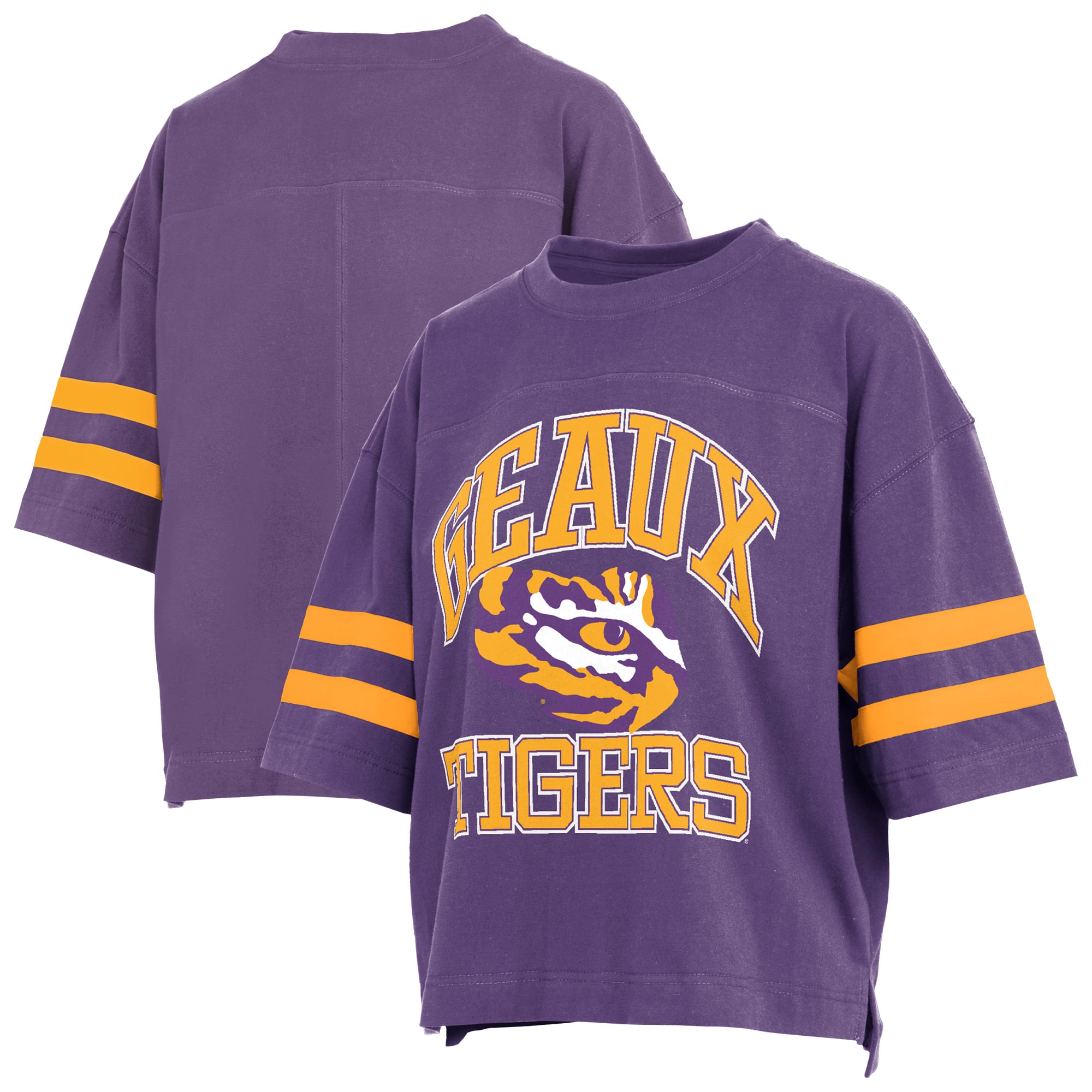 Women's Pressbox Purple LSU Tigers Wayne Tyler Cropped T-Shirt