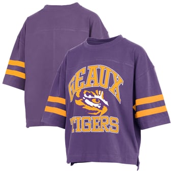Women's Pressbox  Purple LSU Tigers Wayne Tyler Cropped T-Shirt