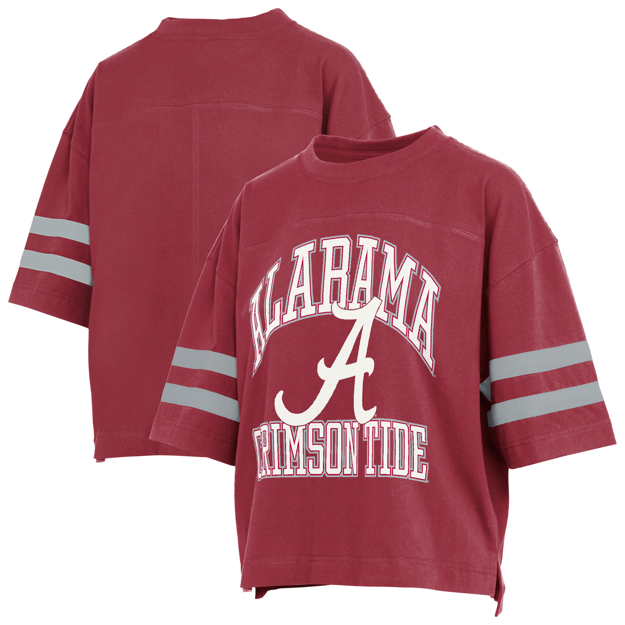 Women's Pressbox  Crimson Alabama Crimson Tide Wayne Tyler Cropped T-Shirt