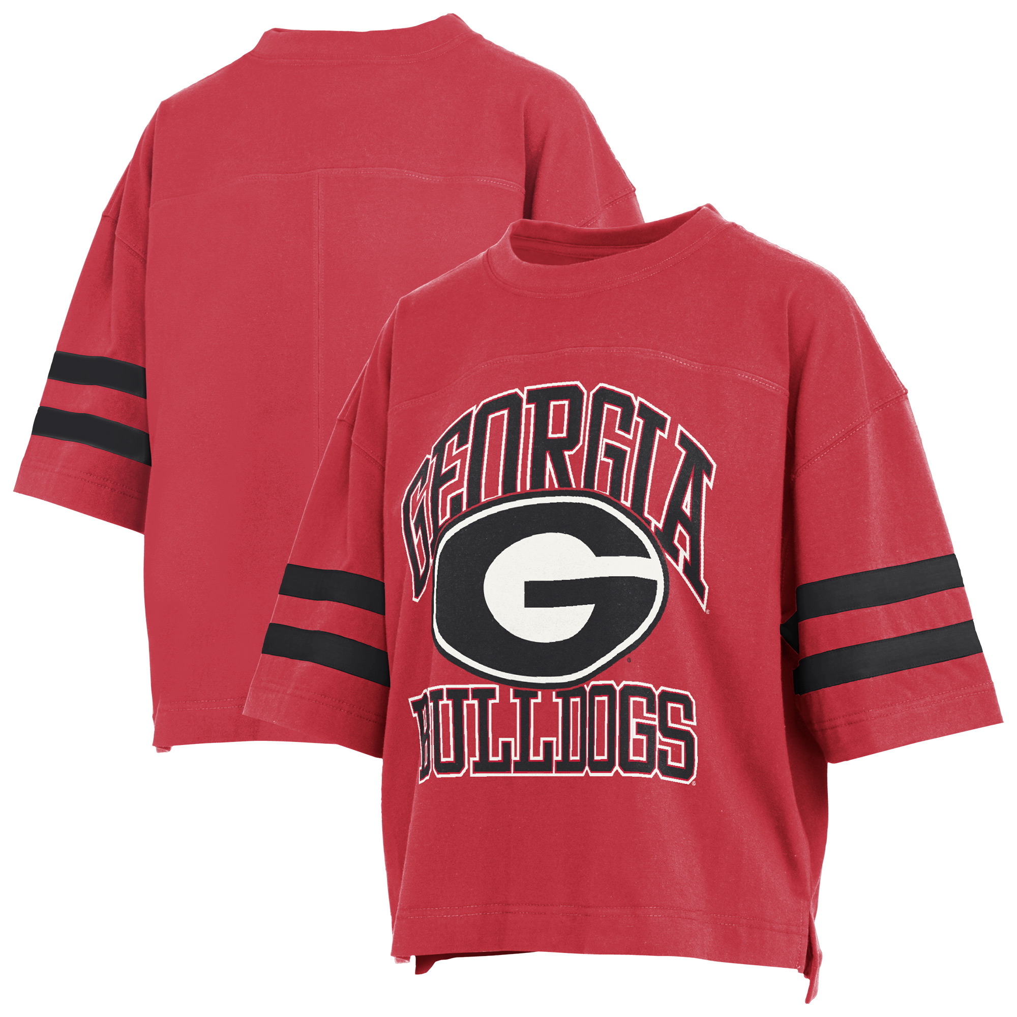 Women's Pressbox  Red Georgia Bulldogs Wayne Tyler Cropped T-Shirt