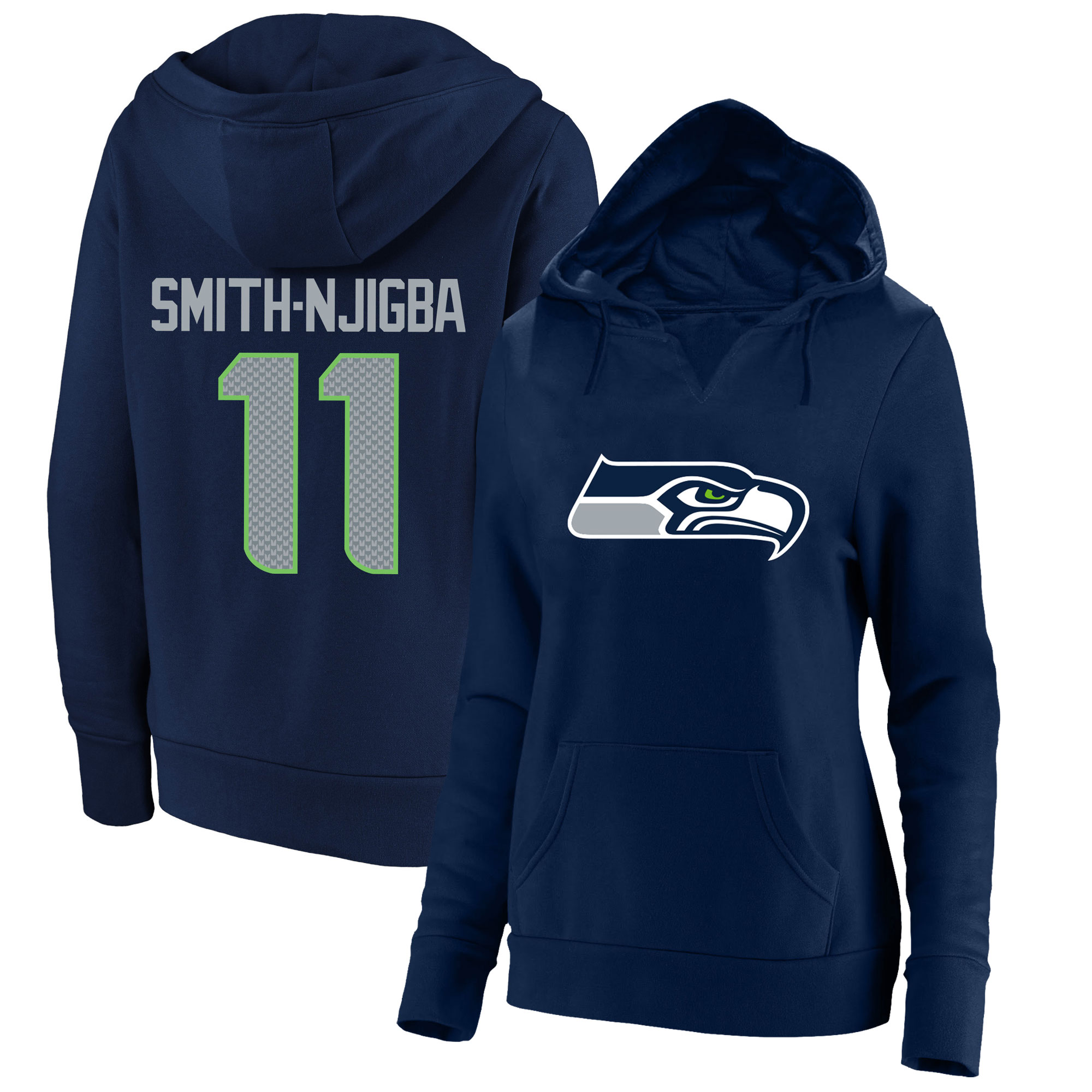 Women’s Fanatics Jaxon Smith-Njigba College Navy Seattle Seahawks Plus Size Player Name & Number Notch Neck Hoodie Women’s Fanatics Jaxon Smith-Njigba College Navy Seattle Seahawks Plus Size Player Name & Number Notch Neck Hoodie