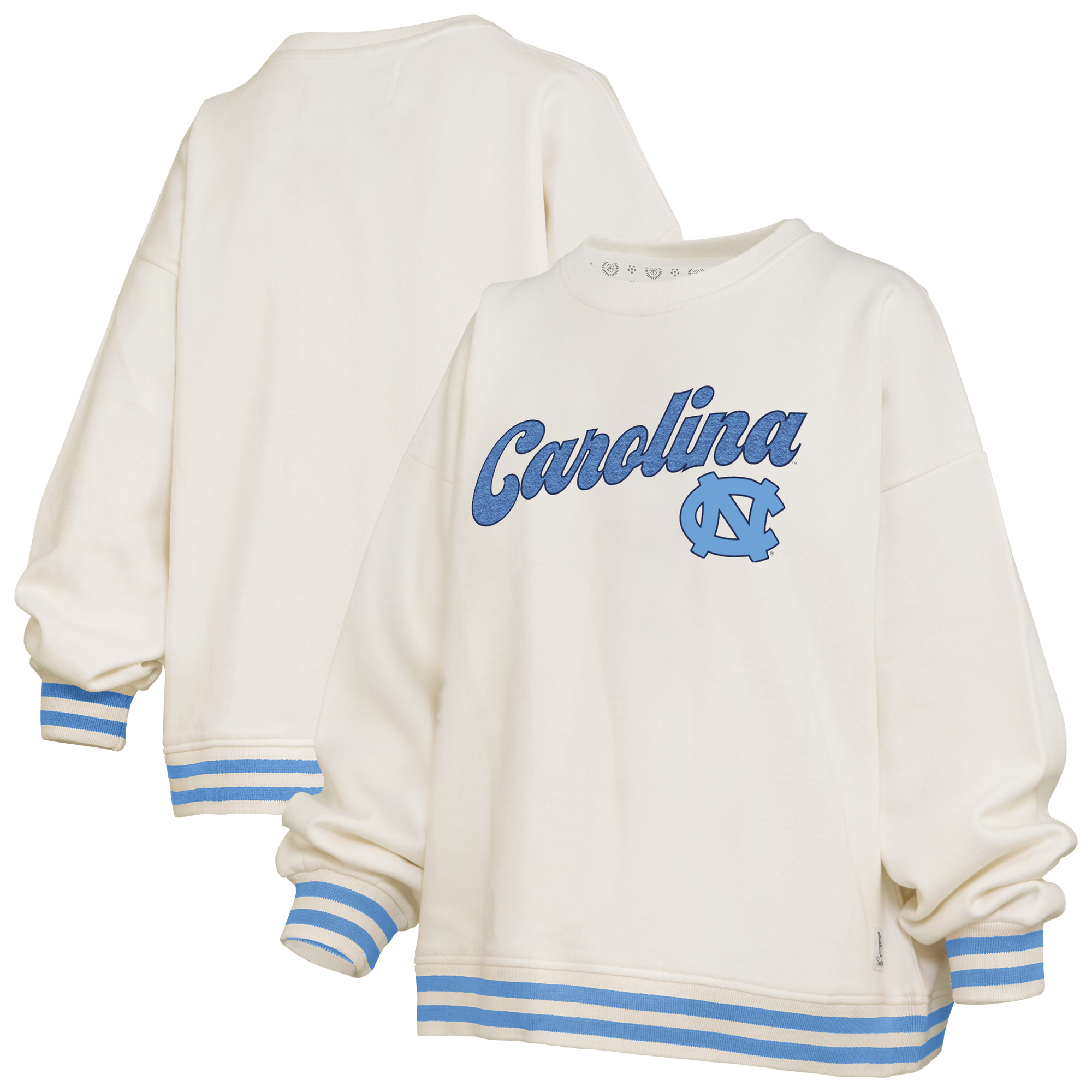 Women’s Pressbox Cream North Carolina Tar Heels Bonanza Chenille Ribbed Sweatshirt Women’s Pressbox Cream North Carolina Tar Heels Bonanza Chenille Ribbed Sweatshirt