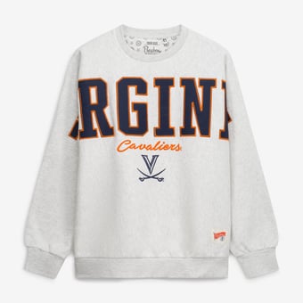Women's Pressbox Heather Gray Virginia Cavaliers Flannigan Oversized Fleece Sweatshirt