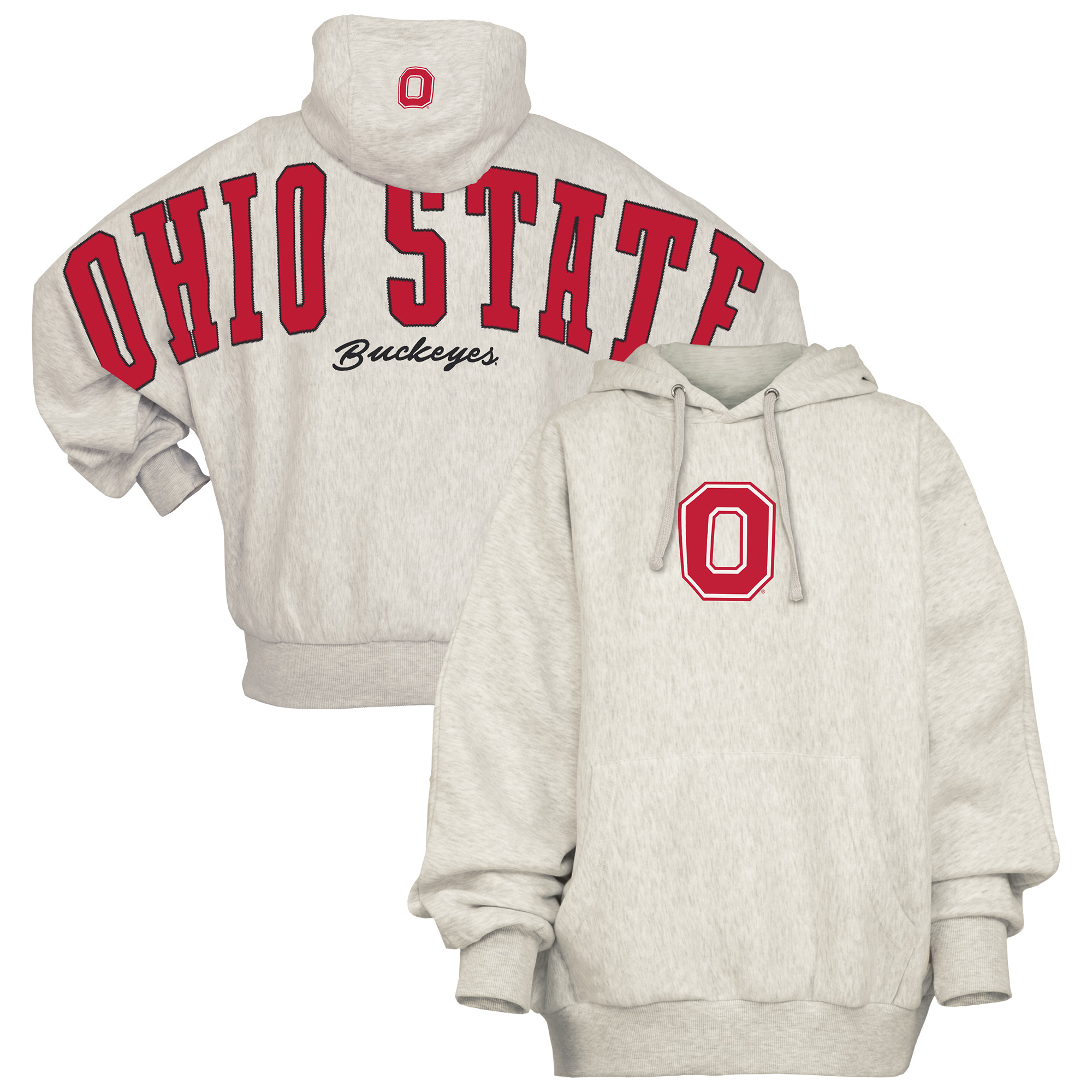Women's Pressbox Gray Ohio State Buckeyes Belvedere Oversized Hoodie