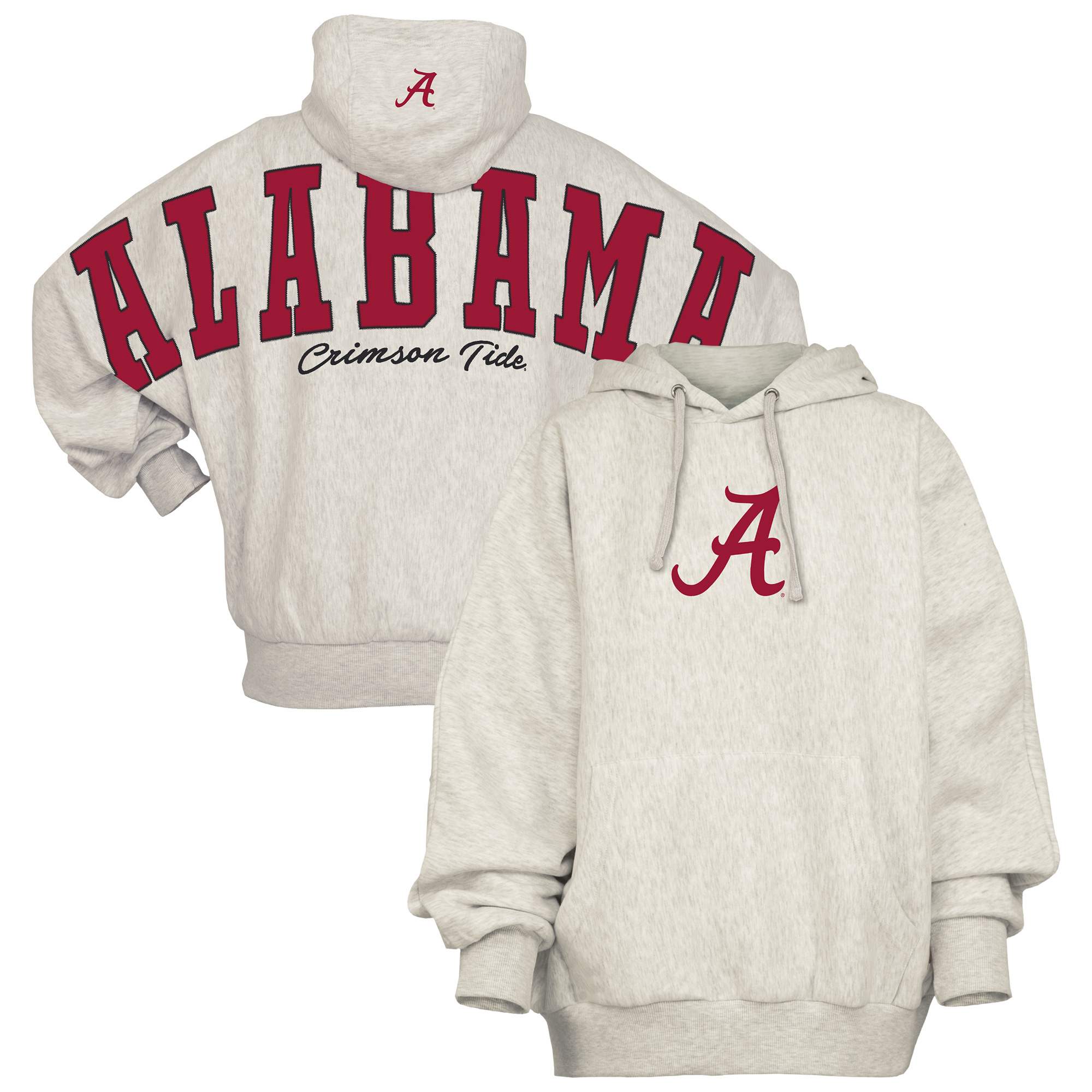 Women's Pressbox Gray Alabama Crimson Tide Belvedere Oversized Hoodie