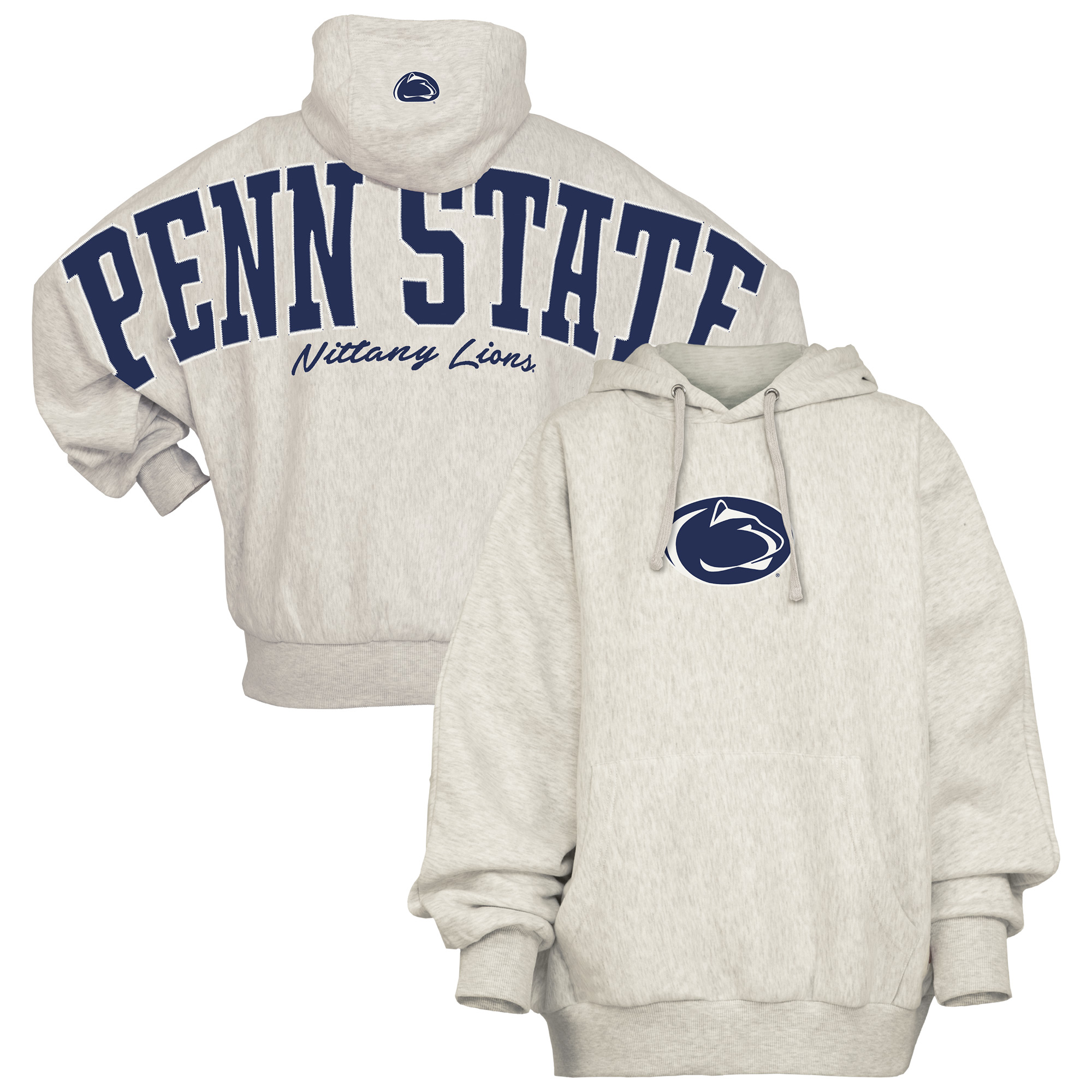 Women's Pressbox Gray Penn State Nittany Lions Belvedere Oversized Hoodie