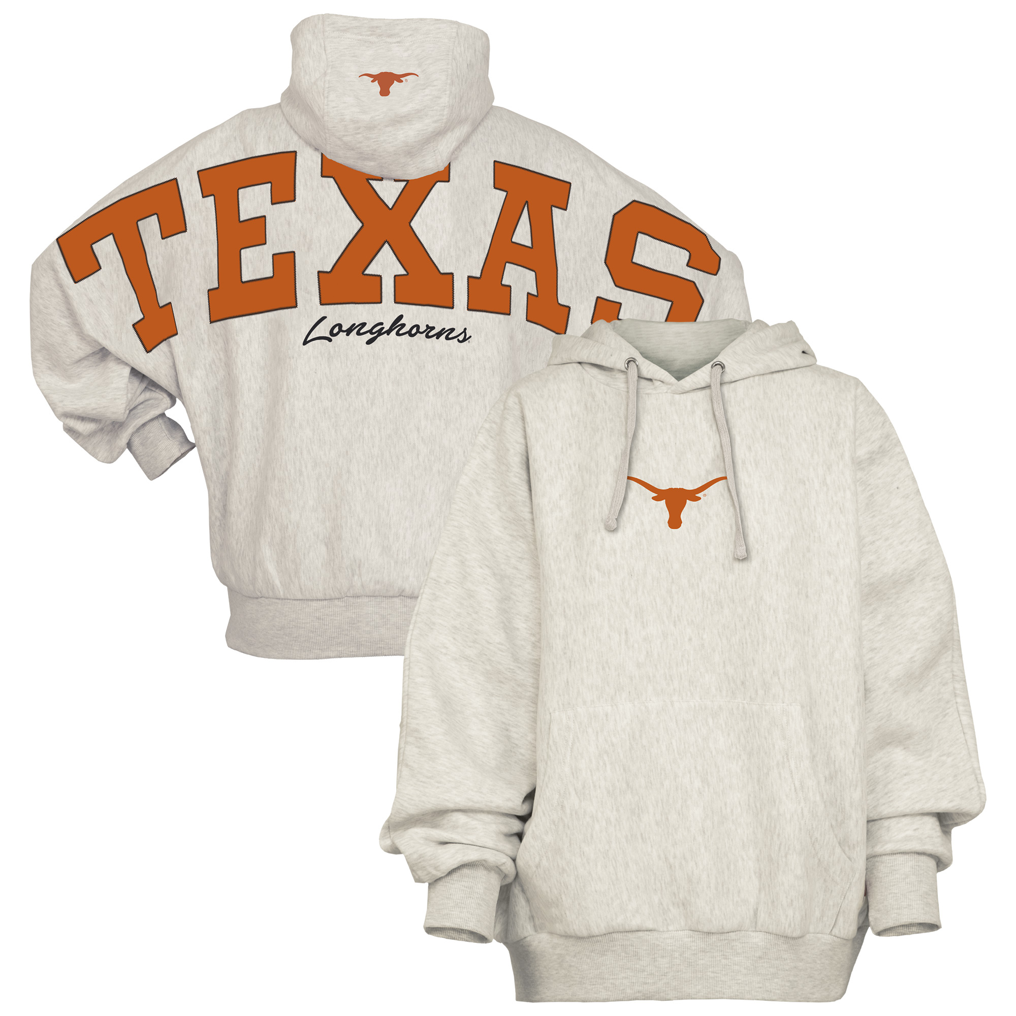 Women's Pressbox Gray Texas Longhorns Belvedere Oversized Hoodie